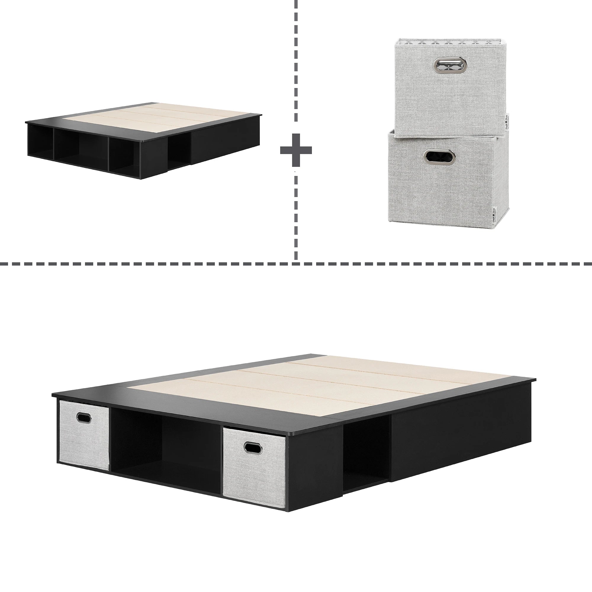 Storage Bed With Baskets - Vito