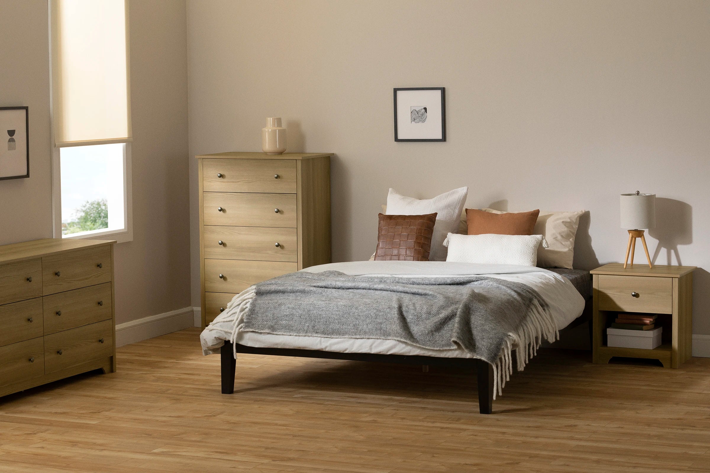 Solid Wood Platform Bed - Vito