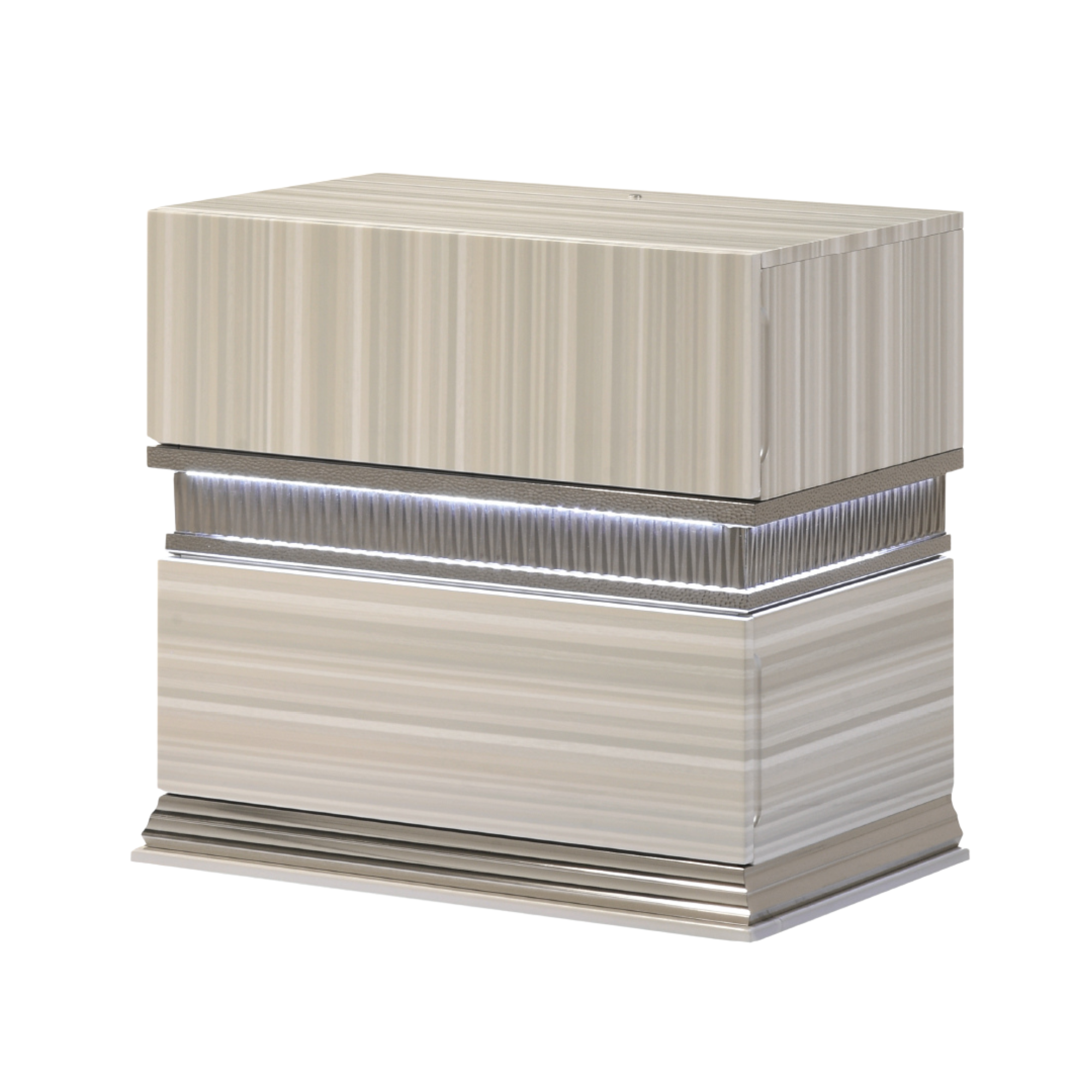 Lumeno – Table de chevet blanche laquée compacte
