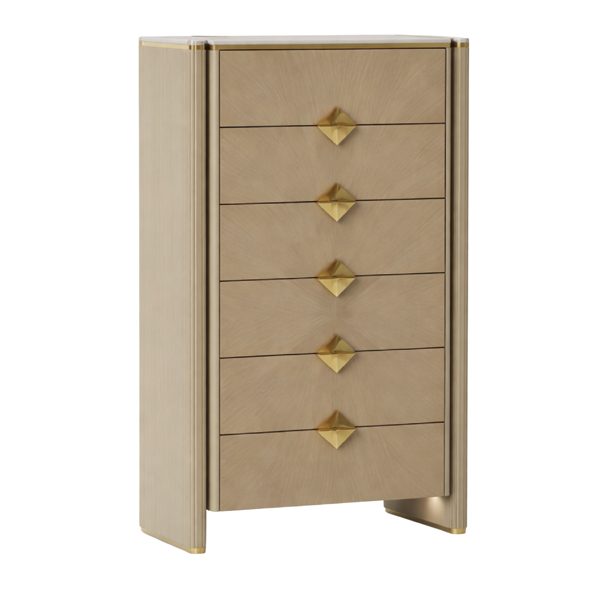 Dorina – Chiffonnier laqué champagne métal