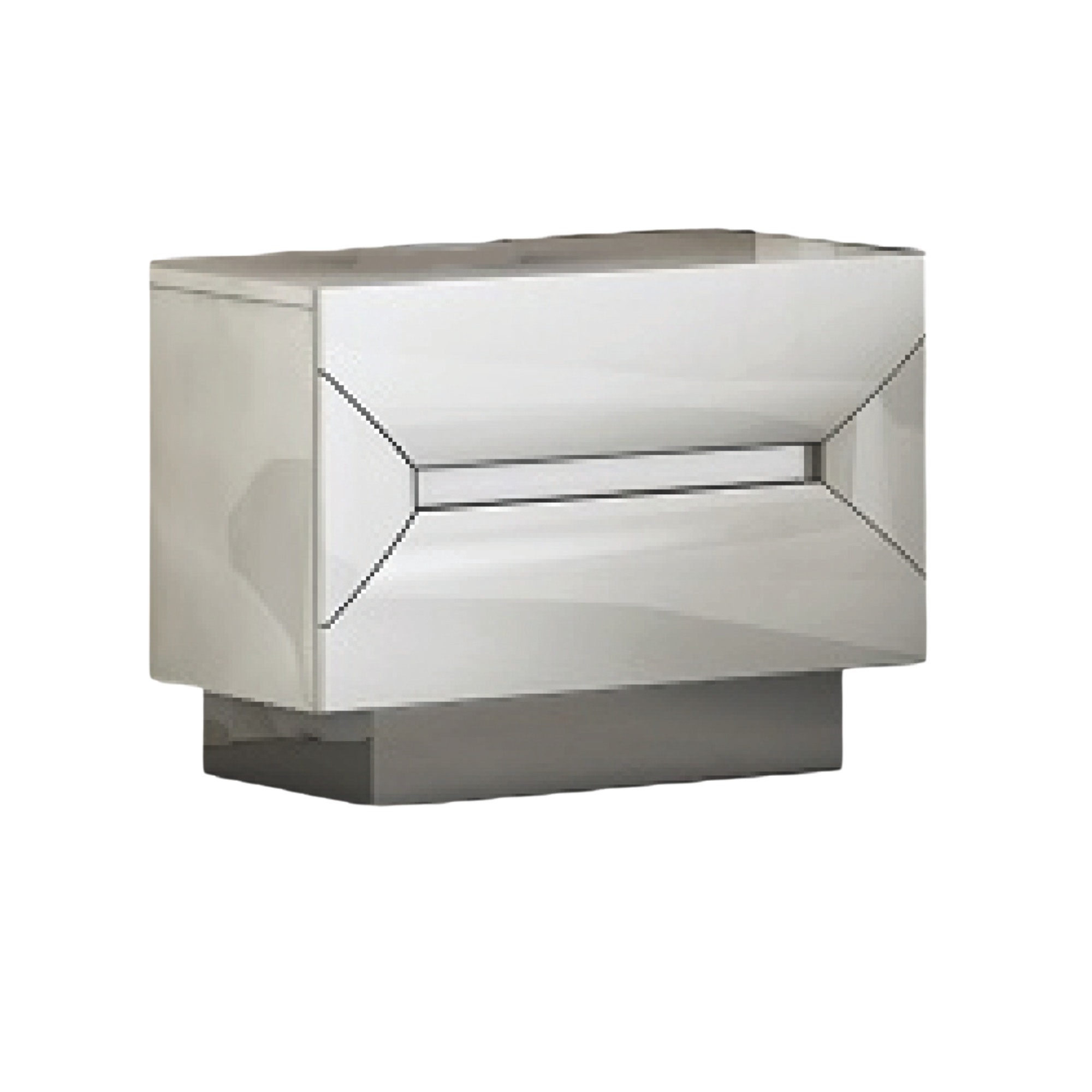 Zenova – Table de chevet blanc mat 25 po avec tiroirs