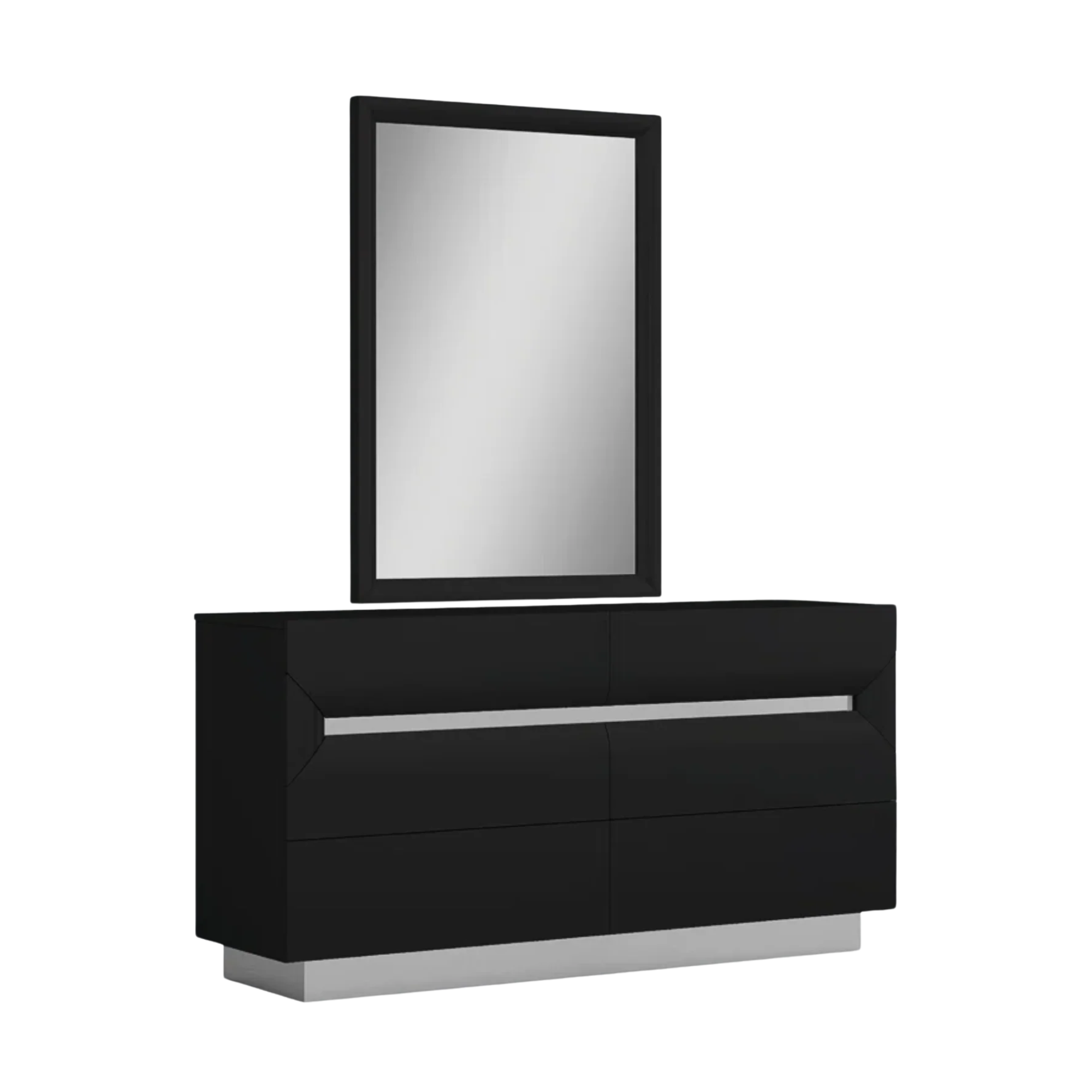 Zenova – Ensemble de chambre queen noir mat similicuir
