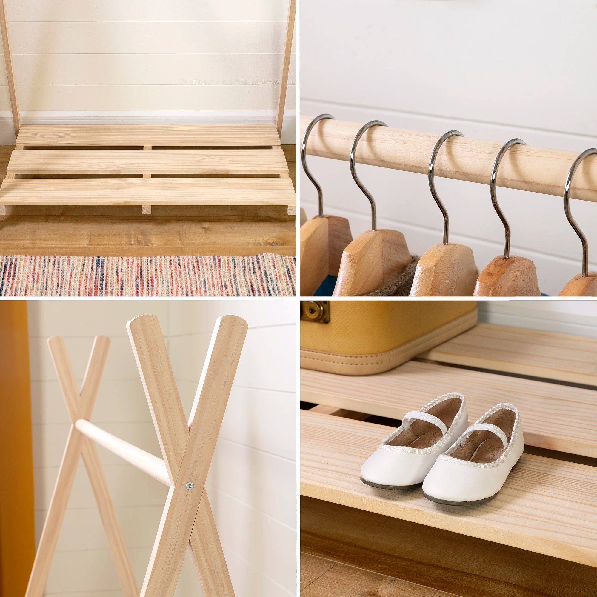 Wooden Scandinavian Clothes Rack for Kids - Sweedi