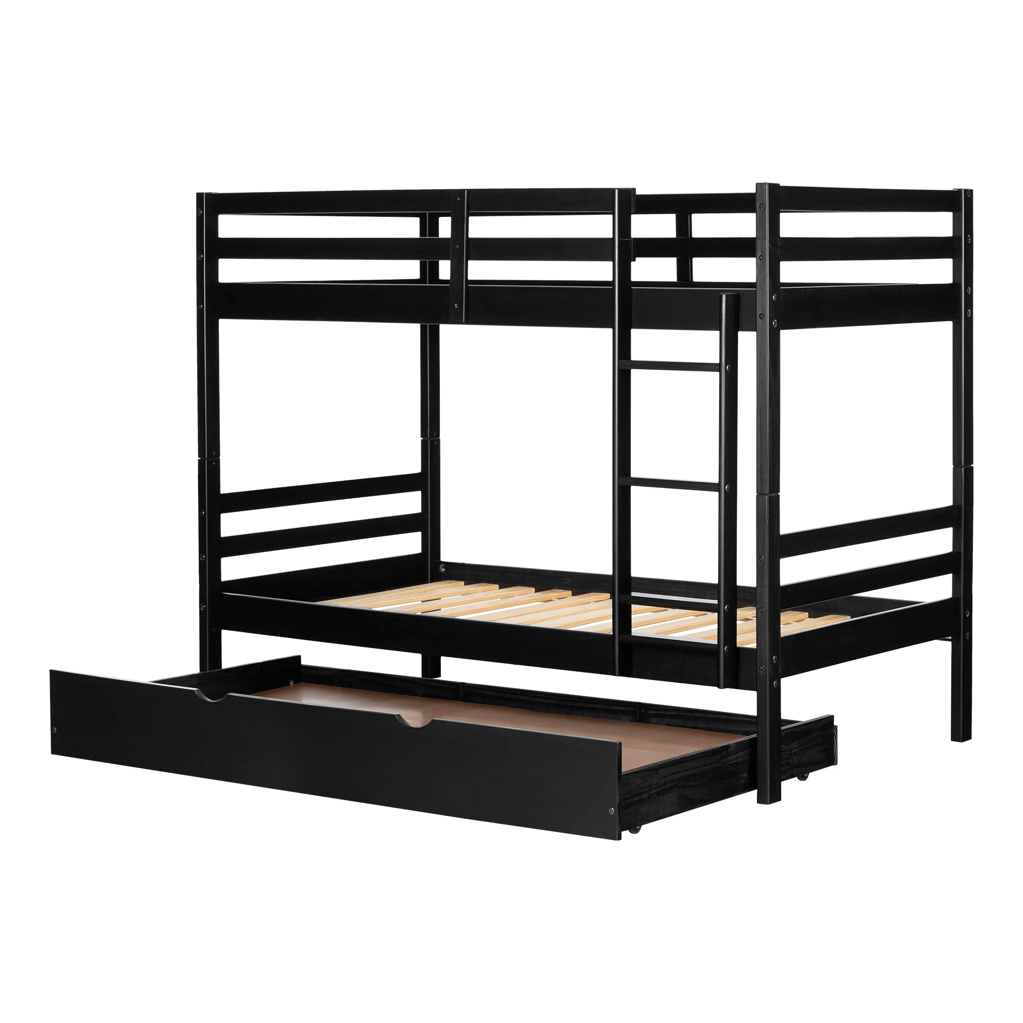 Solid Wood Bunk Bed with Trundle - Fakto