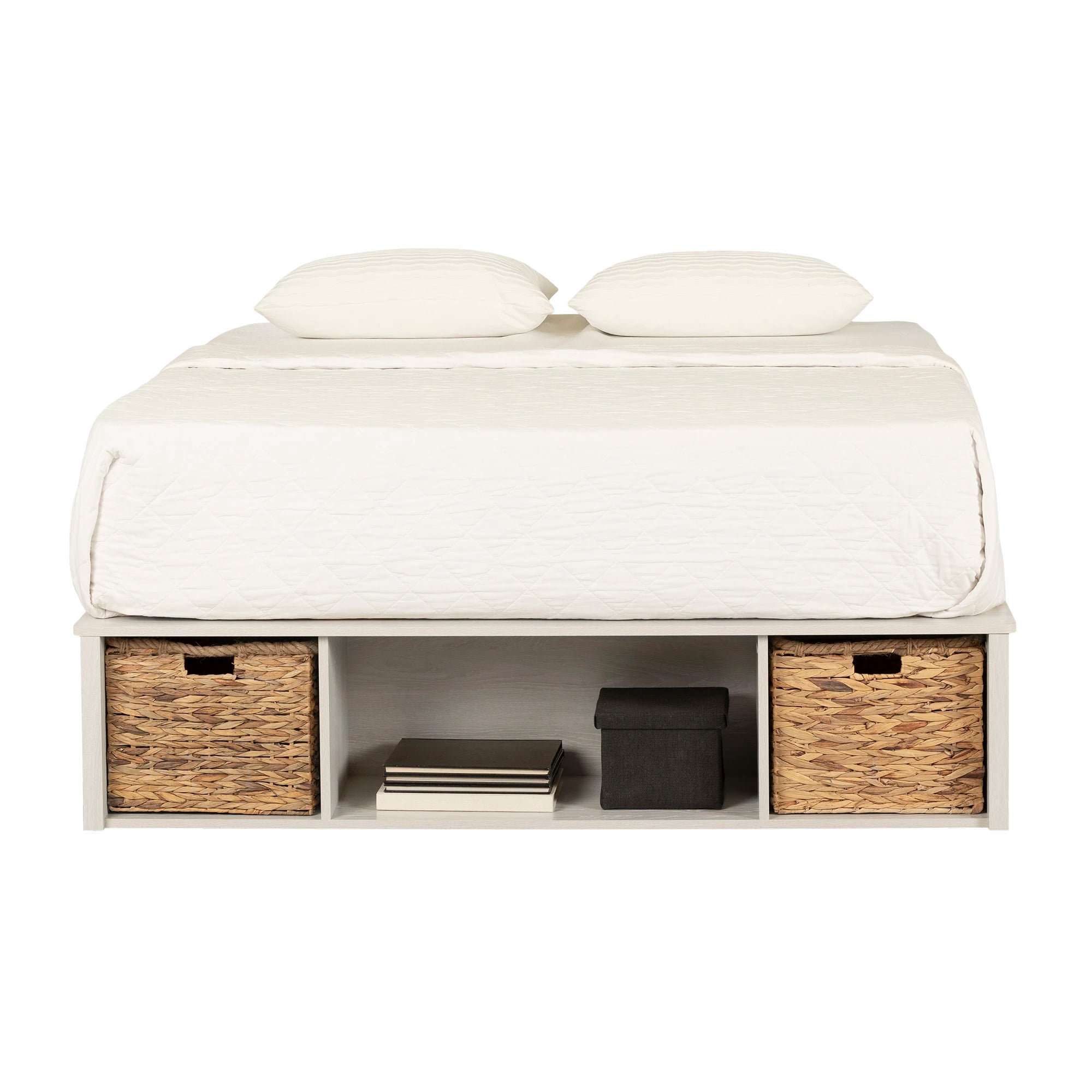 Storage Platform Bed with Wicker Baskets - Versa