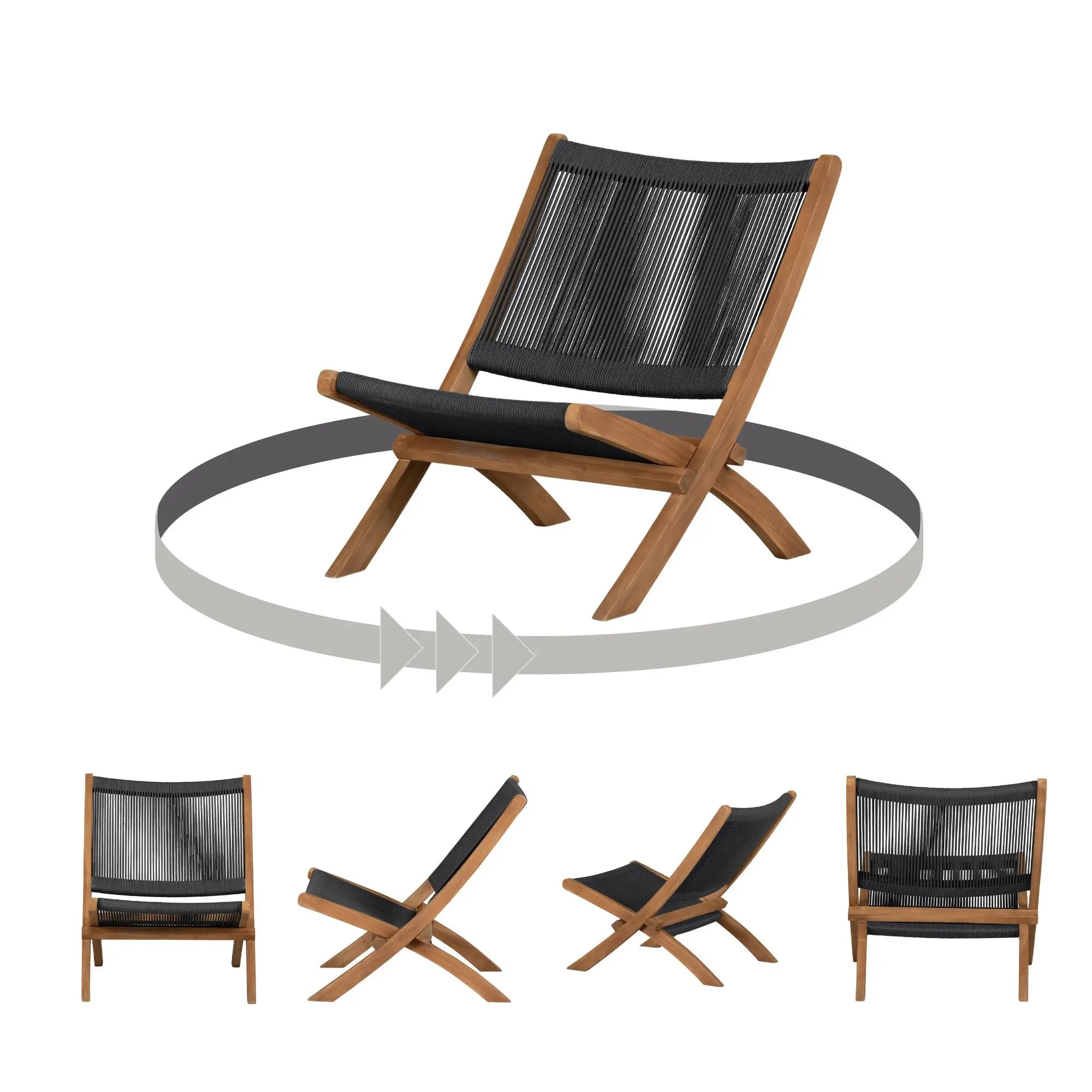 Wood and Rope Lounge Chair - Balka