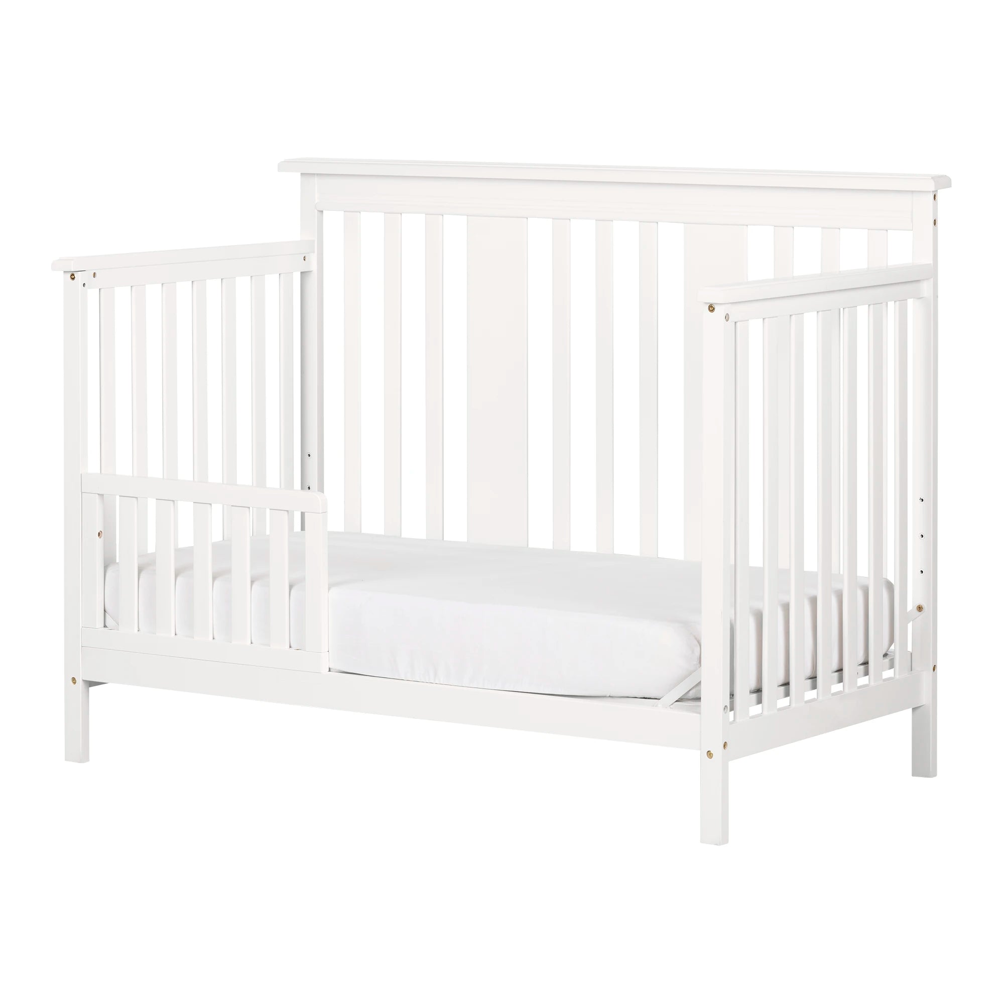 Modern Baby Crib - 4 Heights with Toddler Rail - Cotton Candy