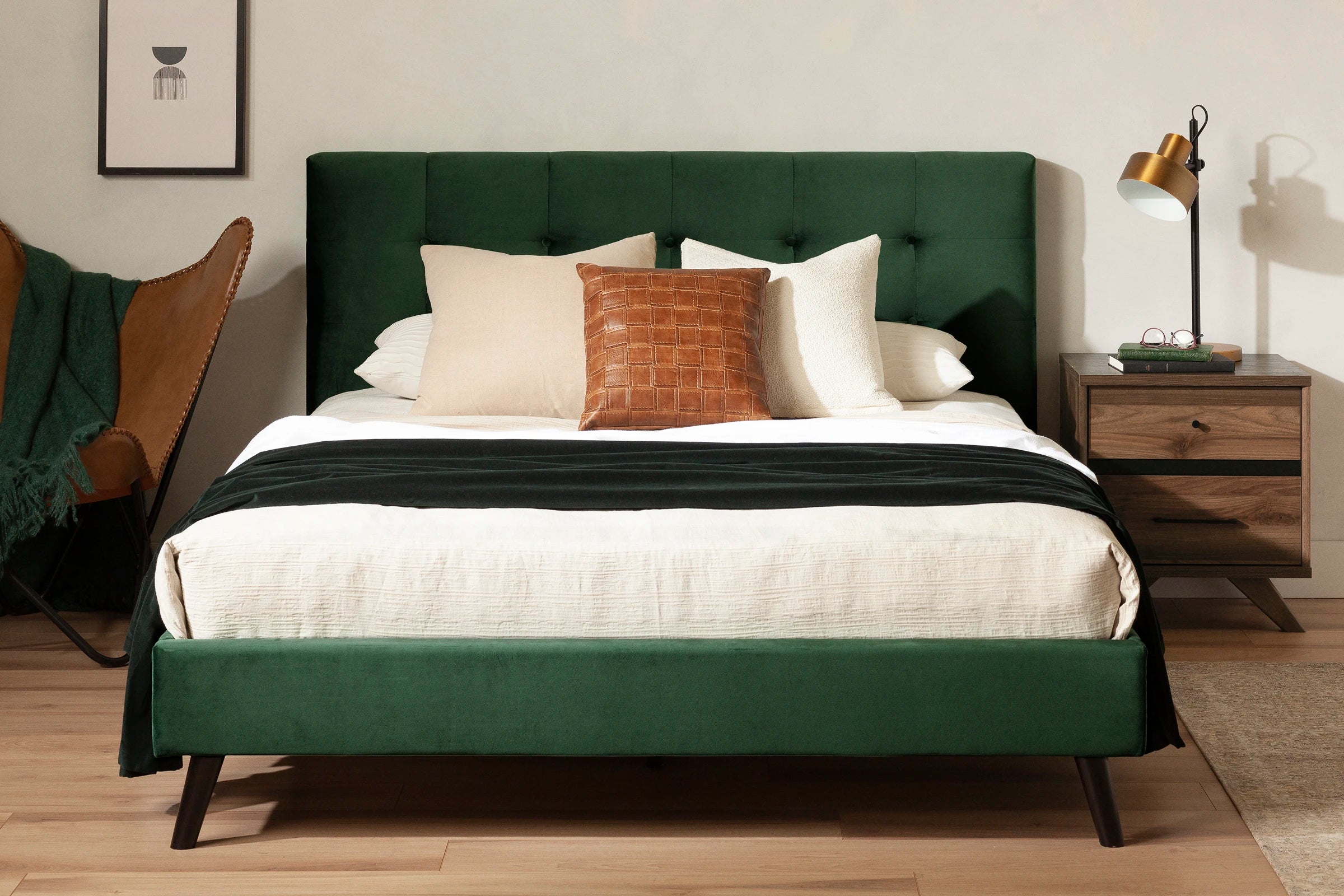 Upholstered Complete Platform Bed - Flam