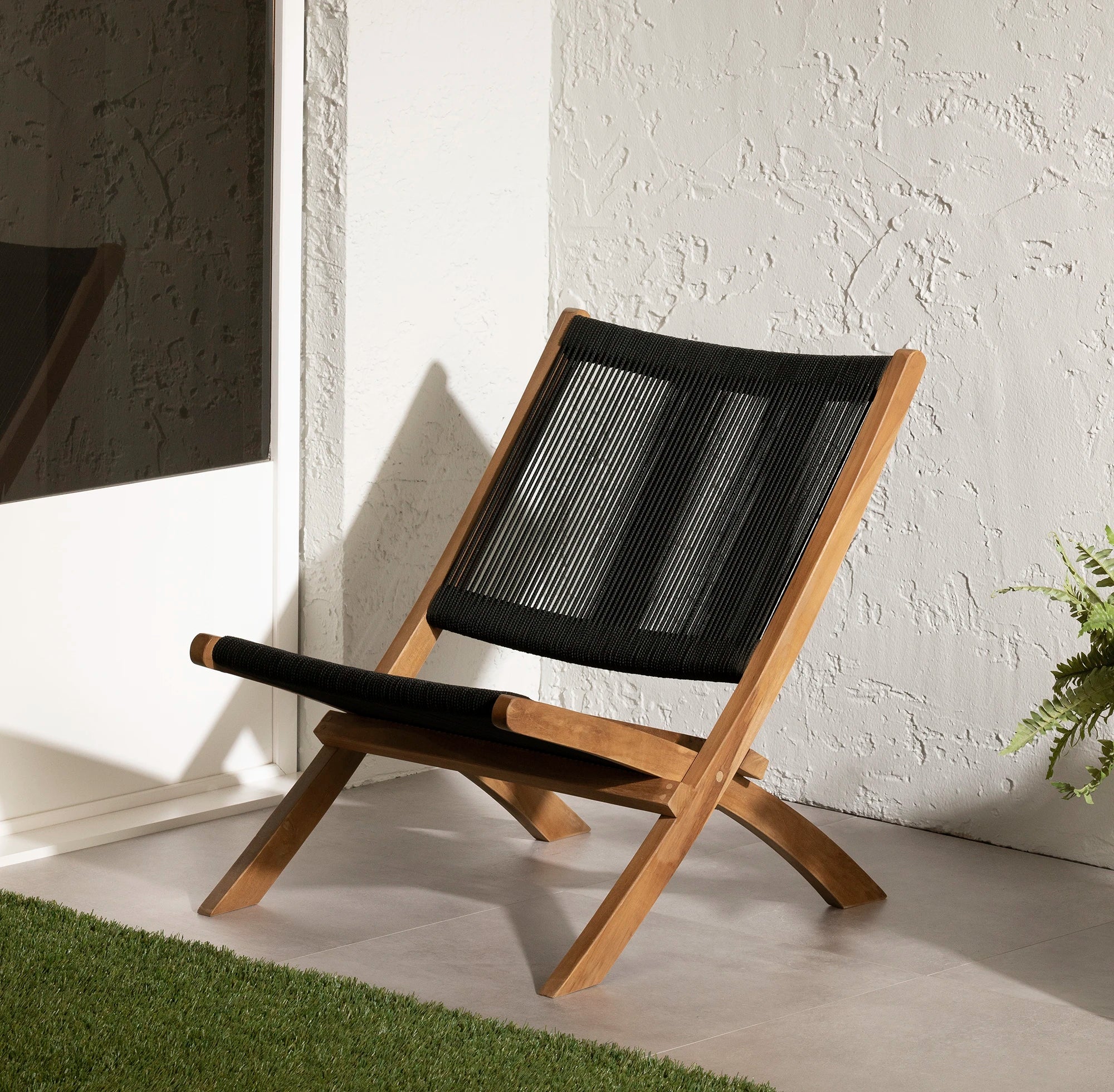 Wood and Rope Lounge Chair - Agave