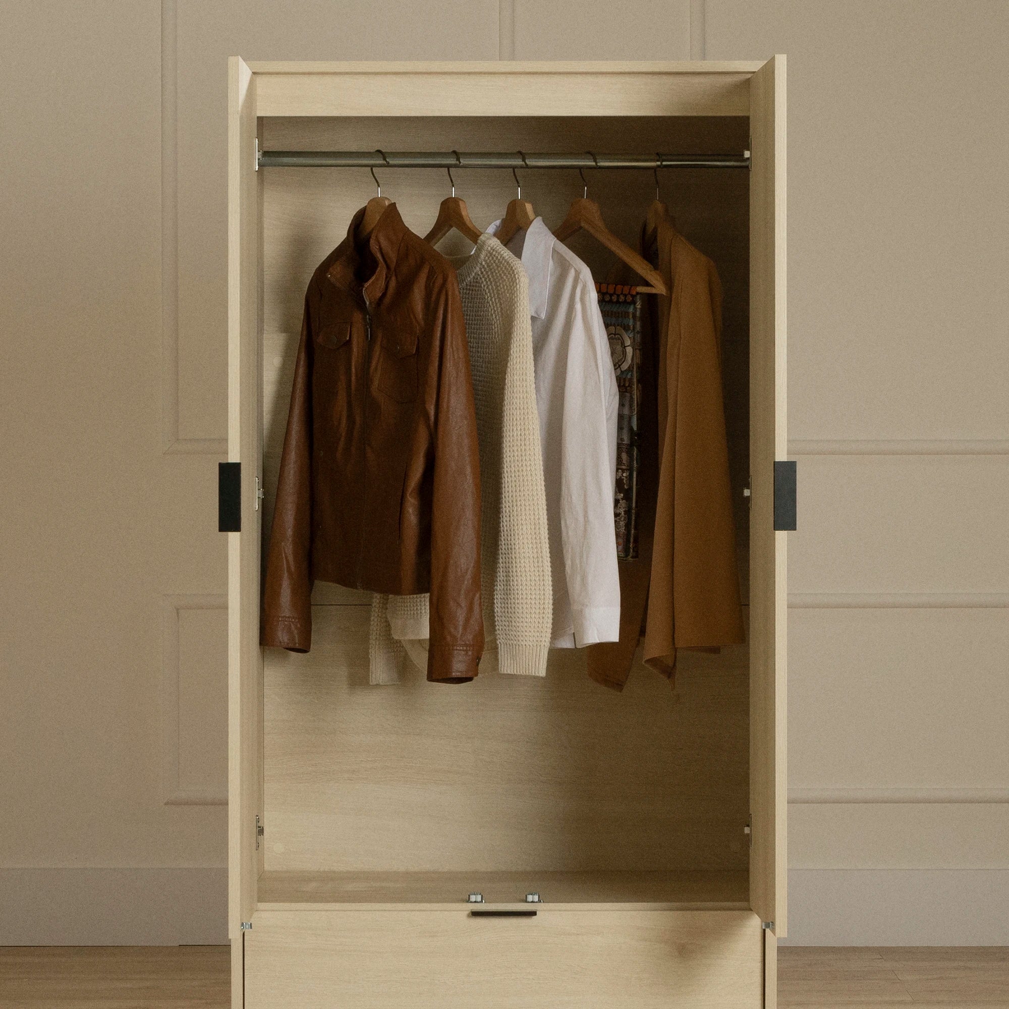 Wardrobe Armoire with Doors and Drawer - Oxford