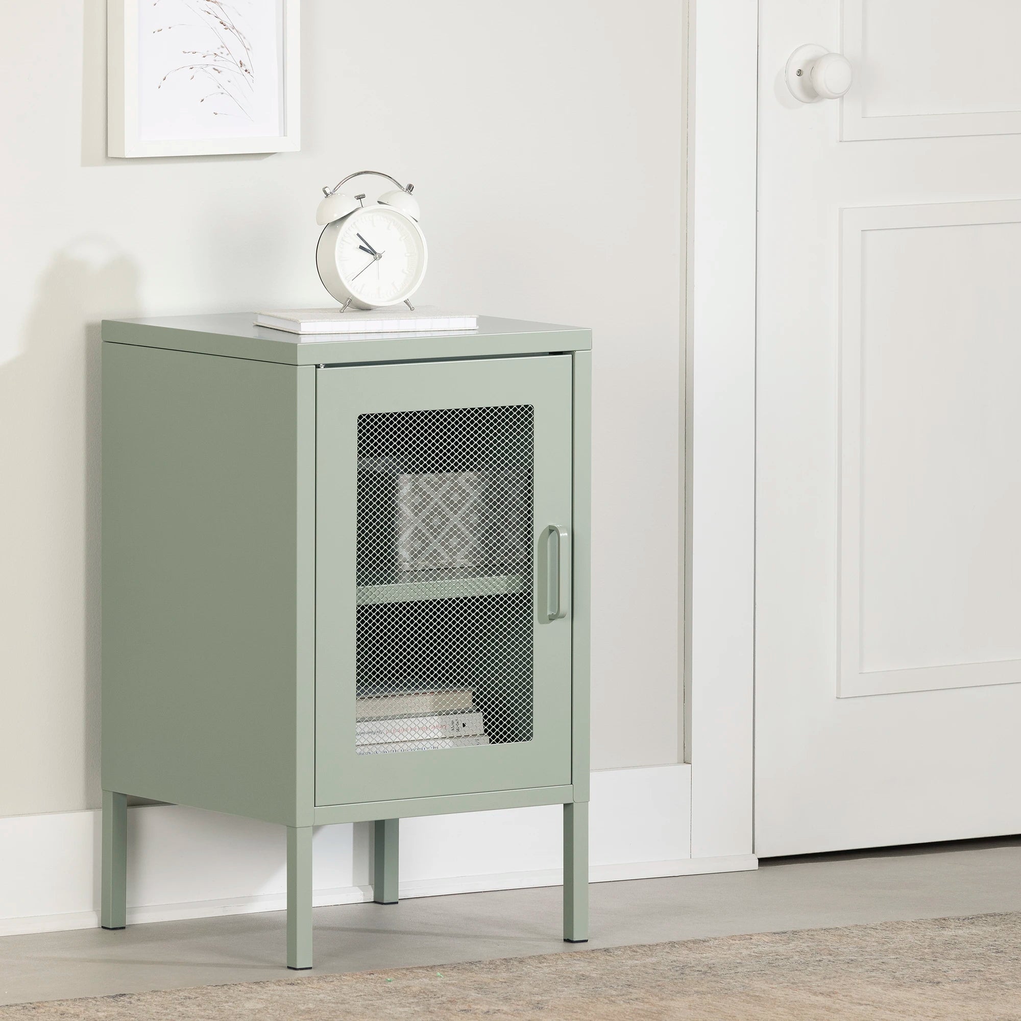 Metal Mesh 1-Door Nightstand - Kodali