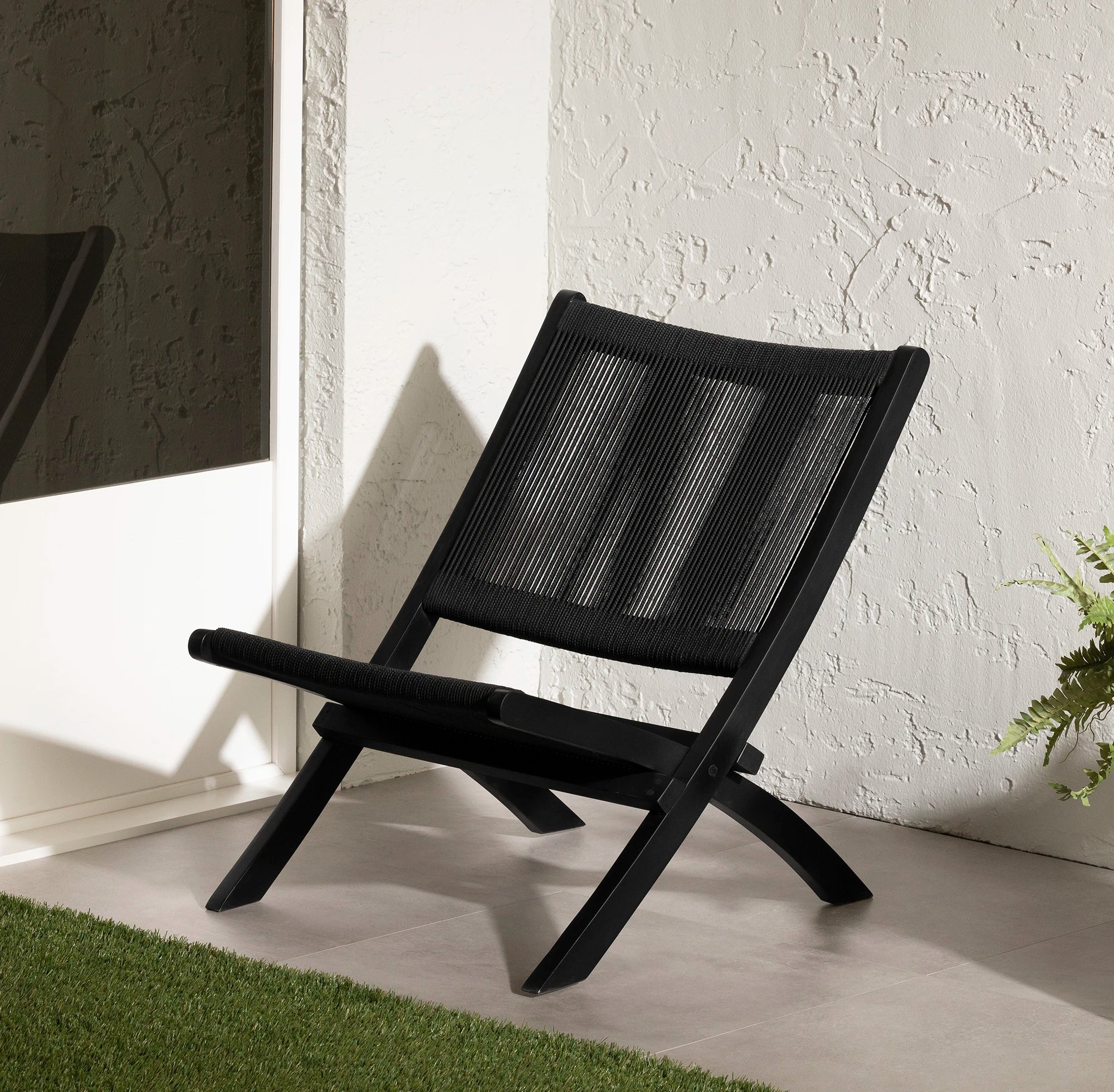 Wood and Rope Lounge Chair - Agave