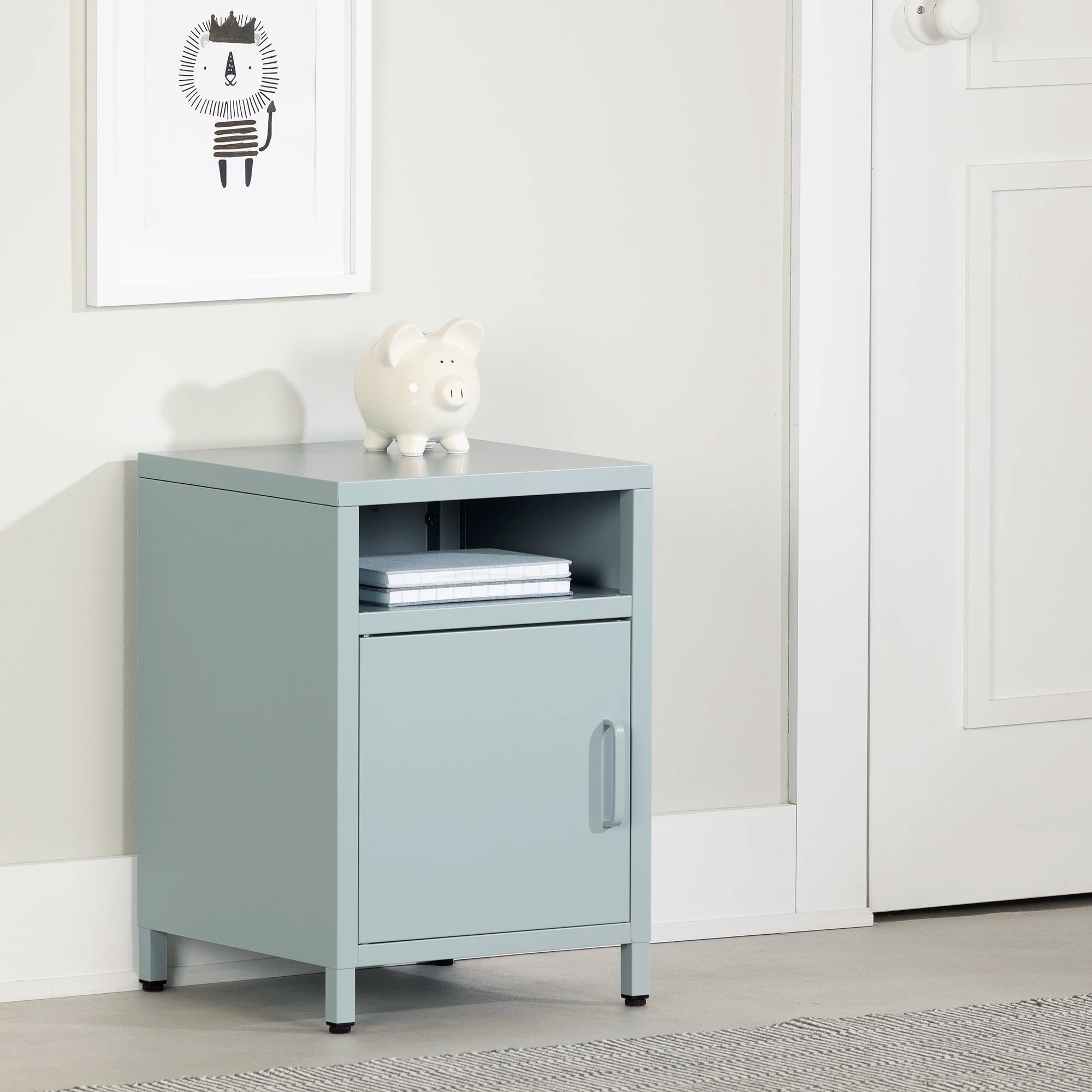 Metal 1-Door Nightstand - Sweedi