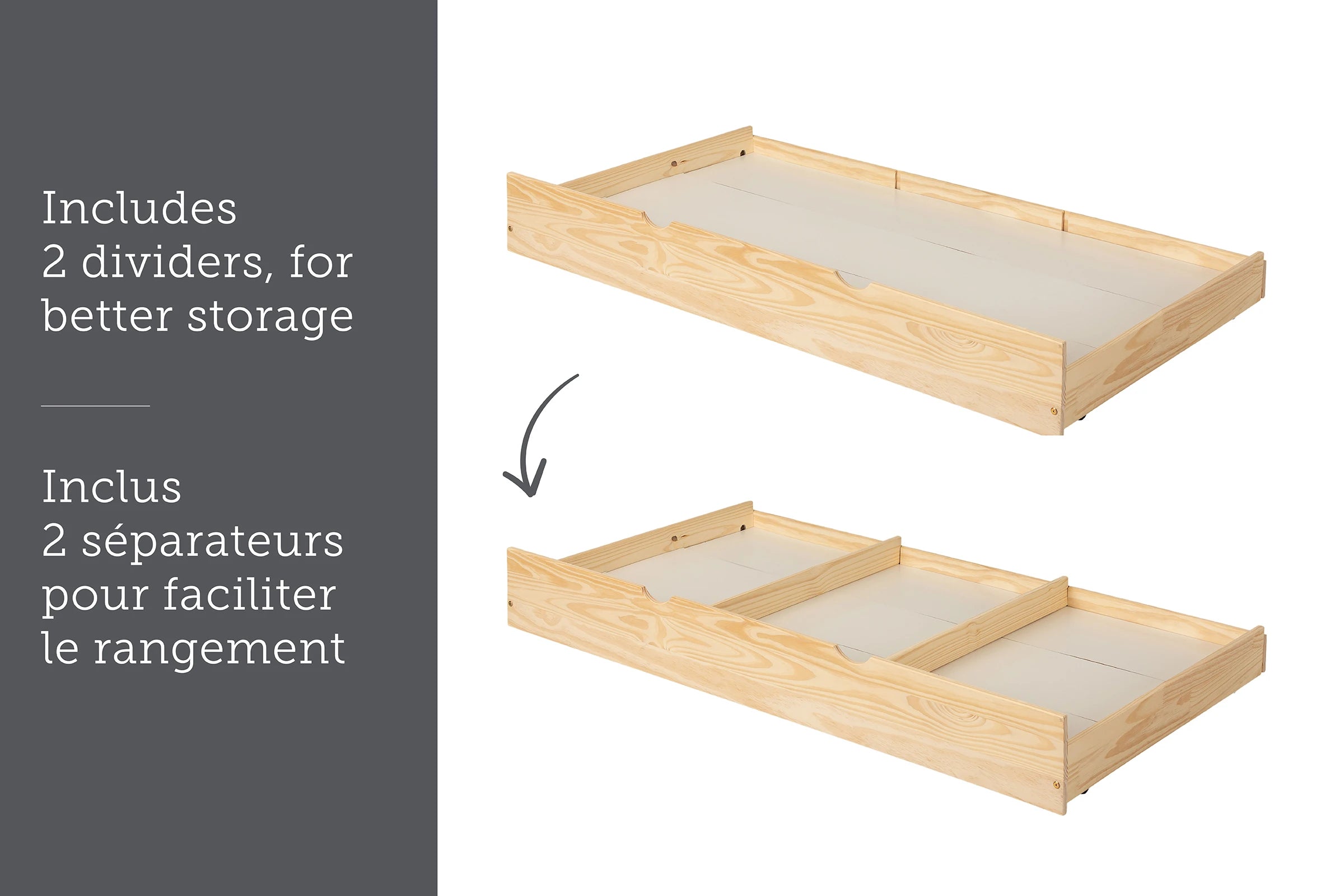 Solid Wood Daybed with Trundle Bed - Sweedi