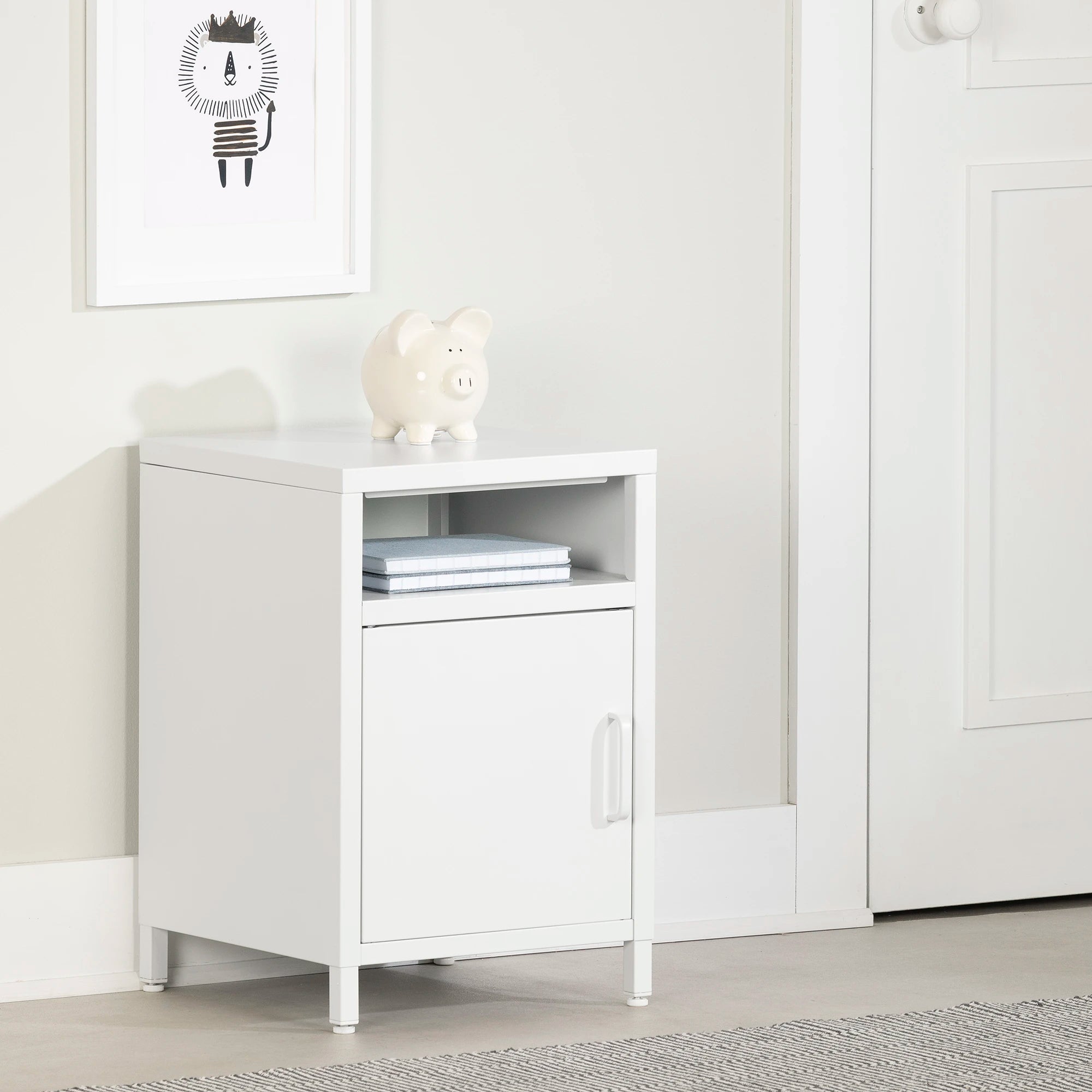 Metal 1-Door Nightstand - Sweedi