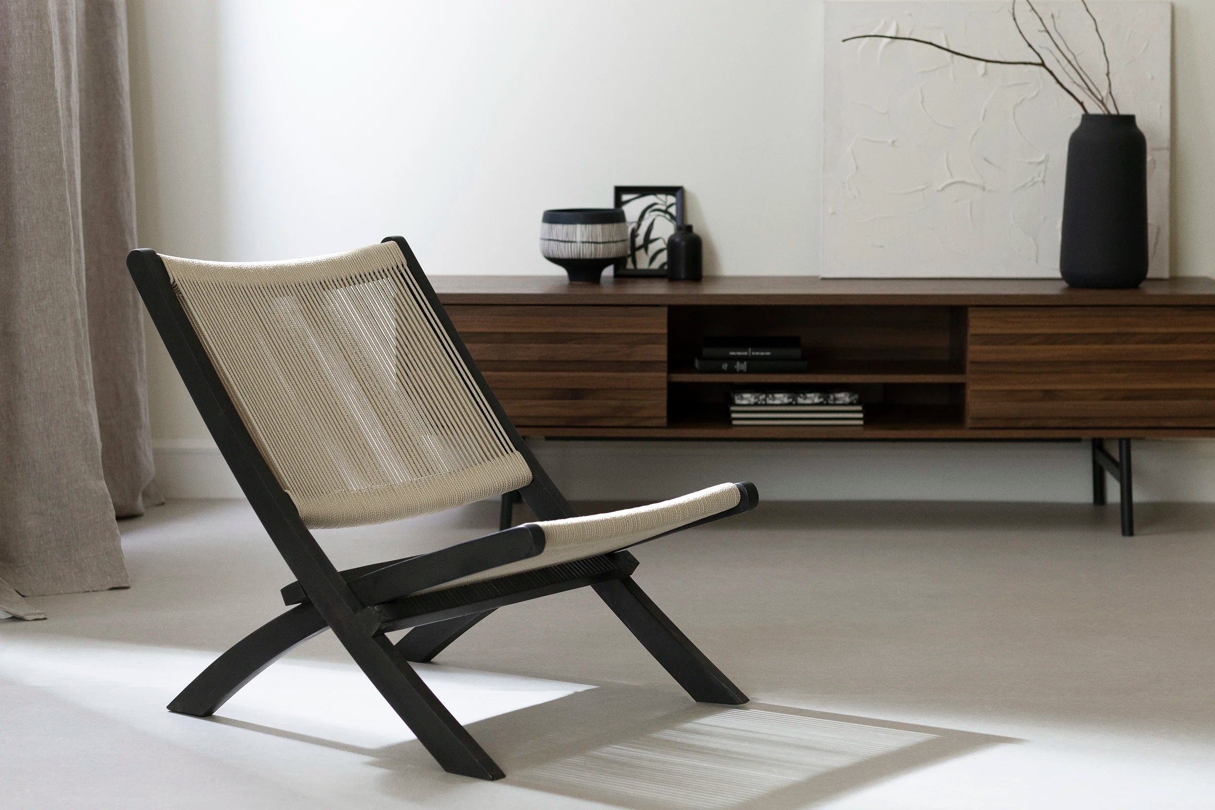 Wood and Rope Lounge Chair - Balka