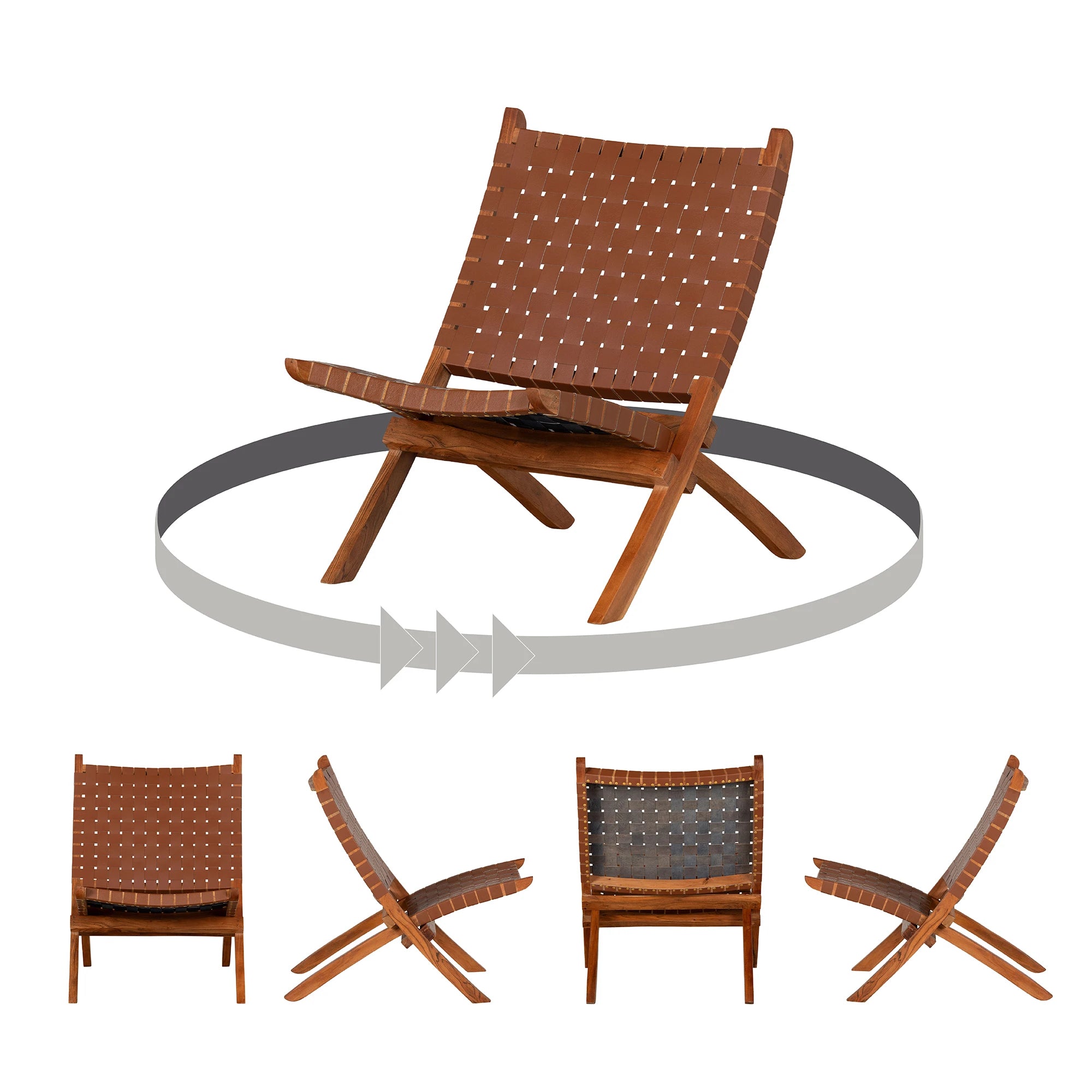 Woven Leather Lounge Chair - Balka