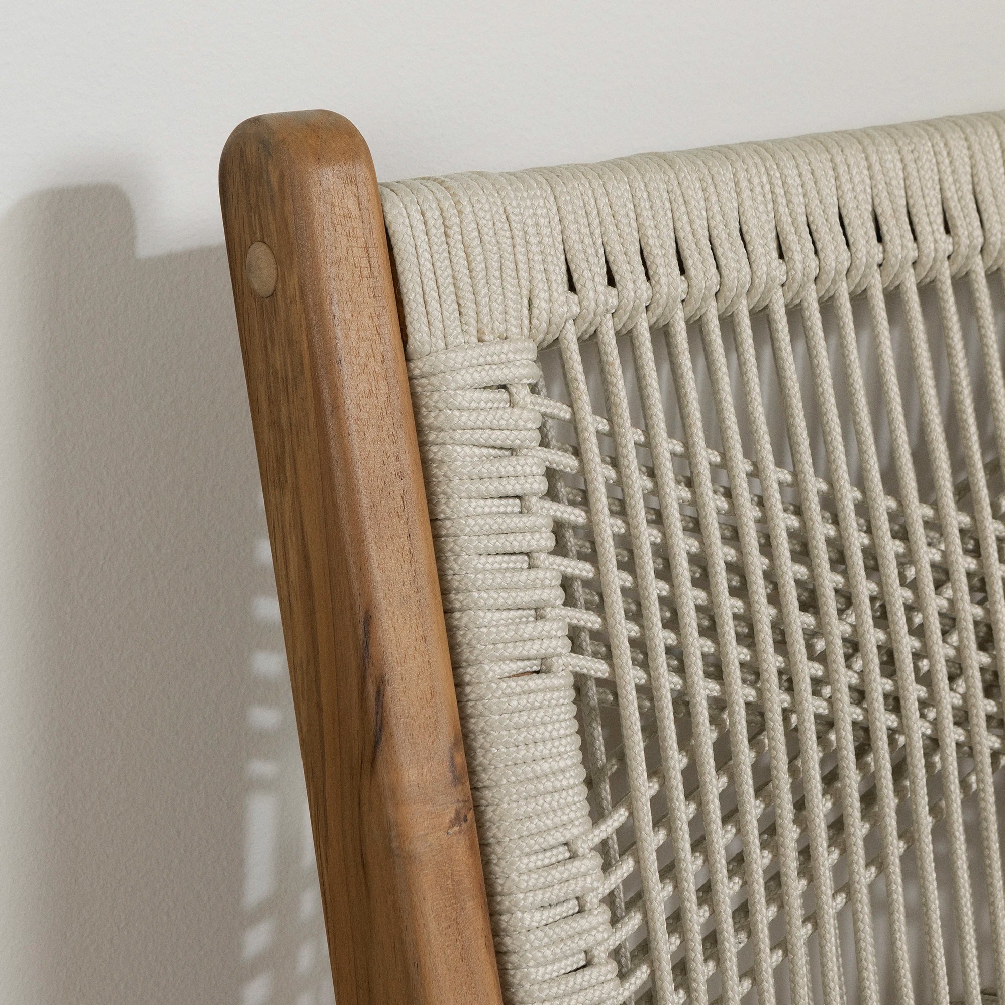 Woven Rope and Teak Wood Counter Stool - Balka