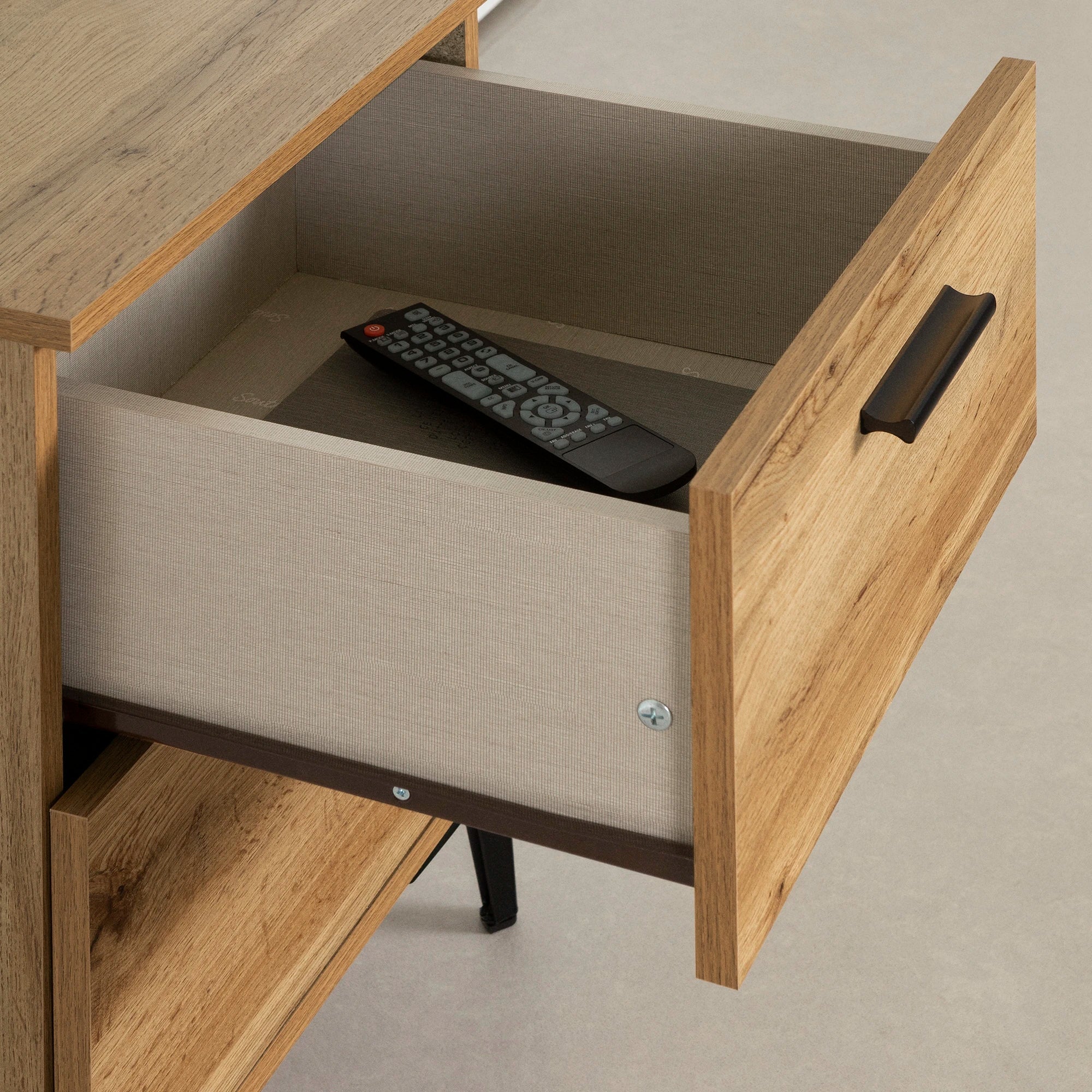 2-Drawer Side Table with Metal Legs - Slendel