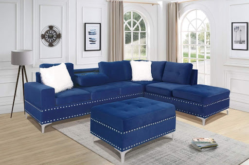 Reversible Velvet Sectional - IVY