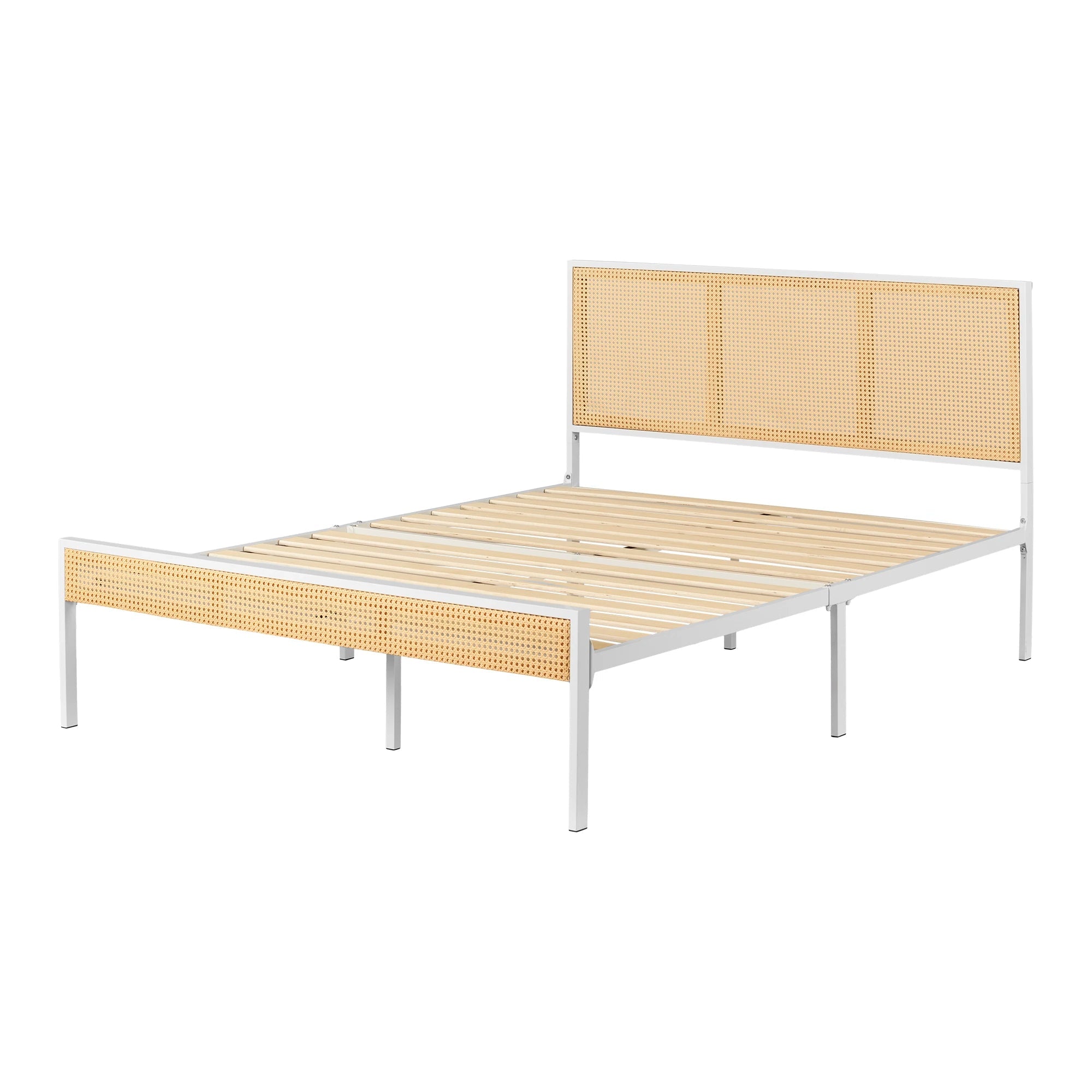 Metal Platform Bed with Natural Cane - Hoya