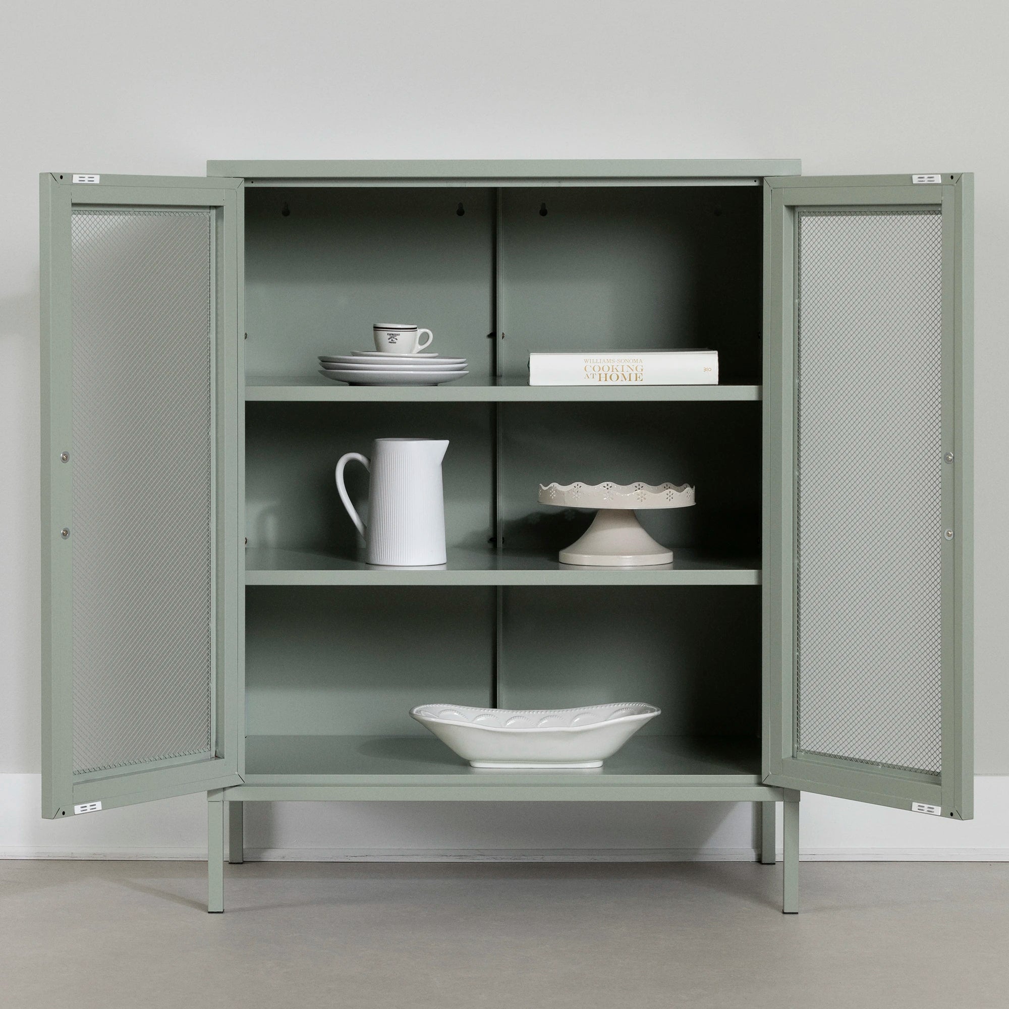 Metal Mesh 2-Door Storage Cabinet - Eddison