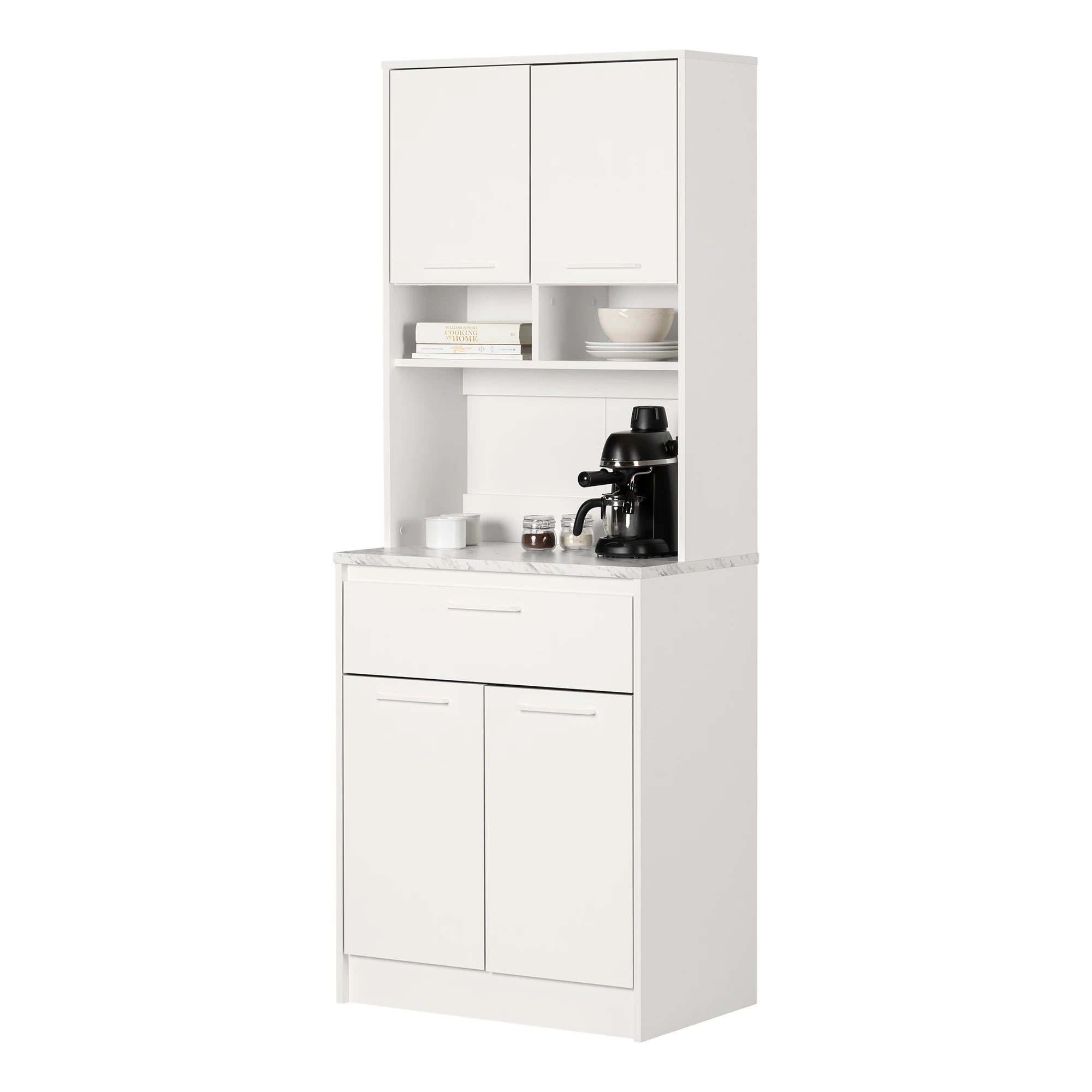 Pantry Cabinet with Microwave Hutch - Myro