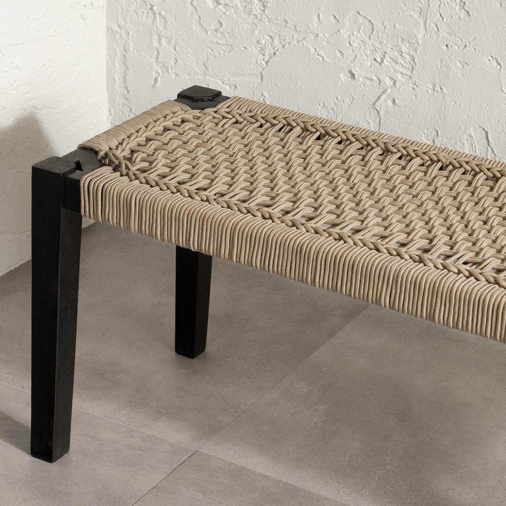 Wood and Rope Bench - Agave