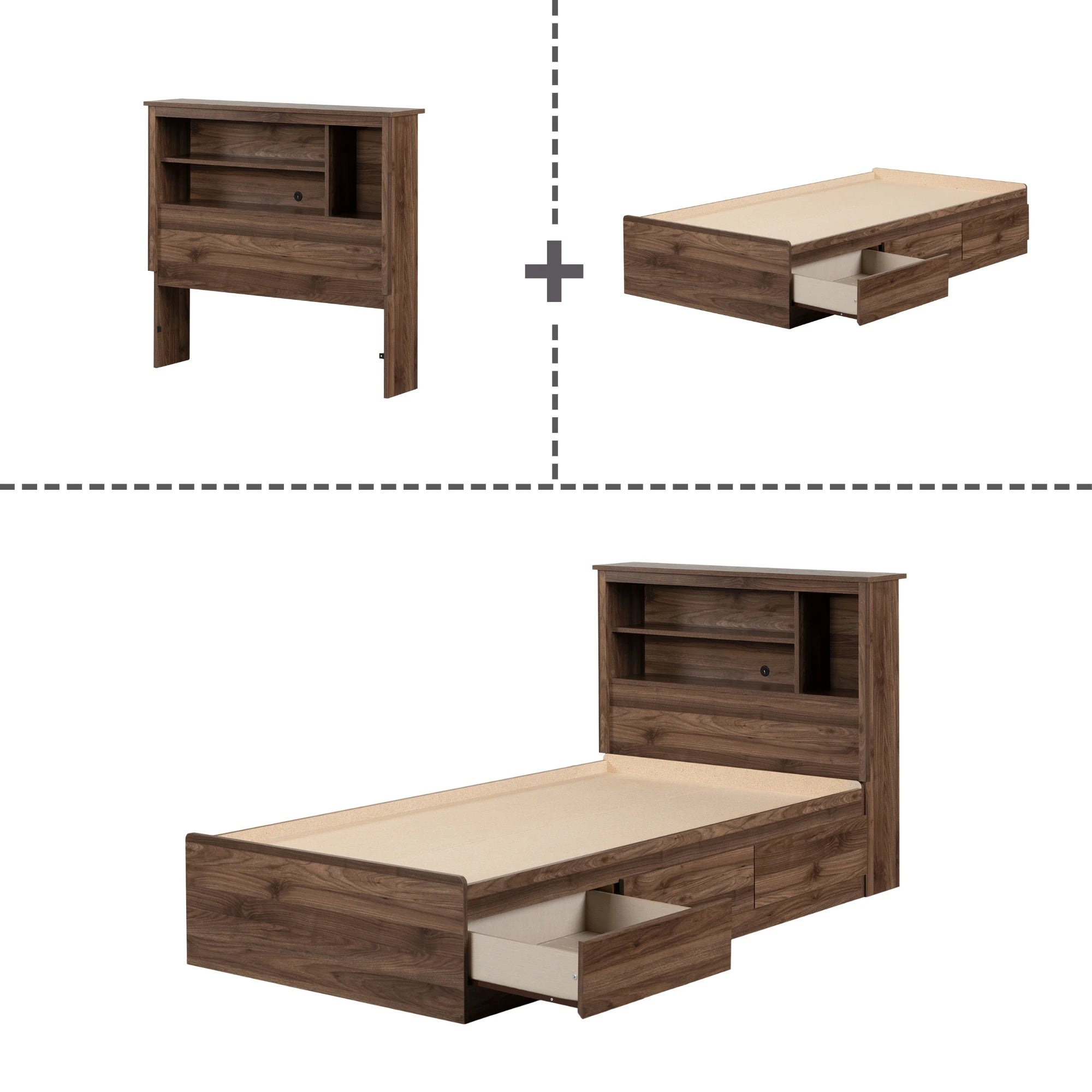 Mates Bed and Bookcase Headboard Set - Yodi