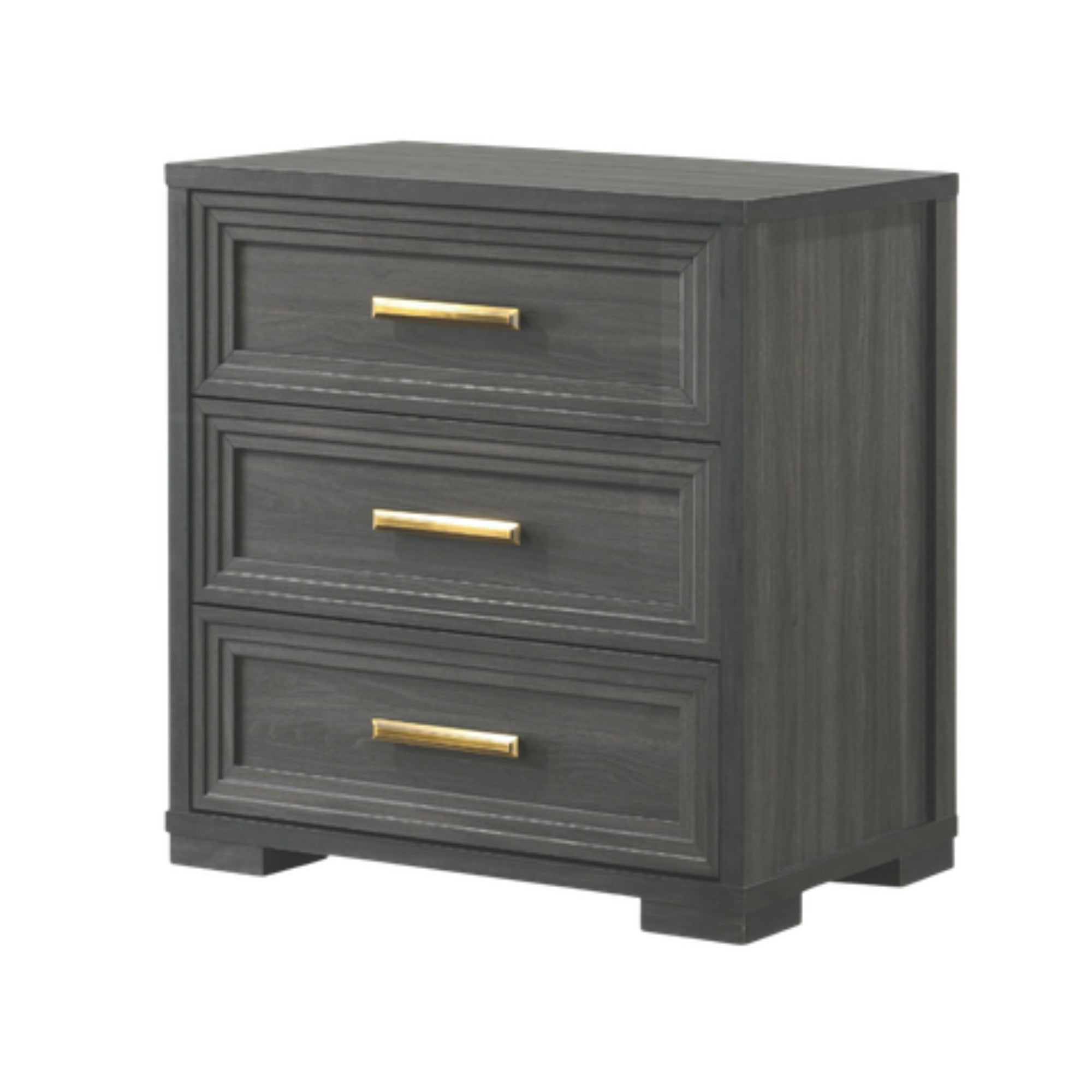Karvon – King Size Bedroom Set Anthracite Grey Cream Fabric