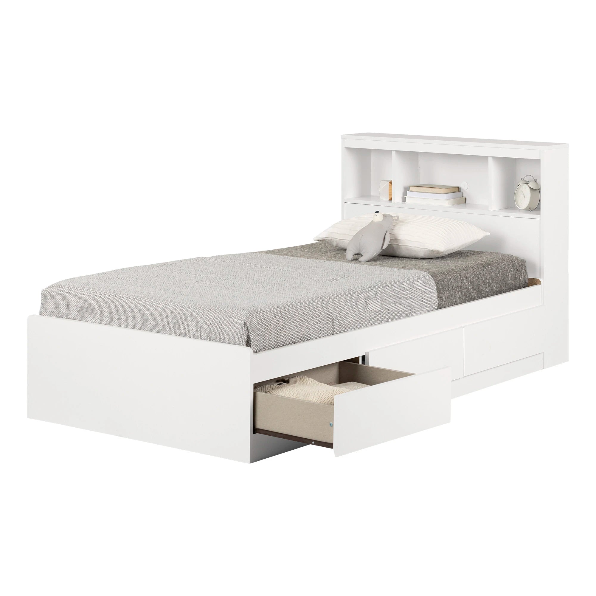 Mates Bed With Bookcase Headboard Set - Reevo