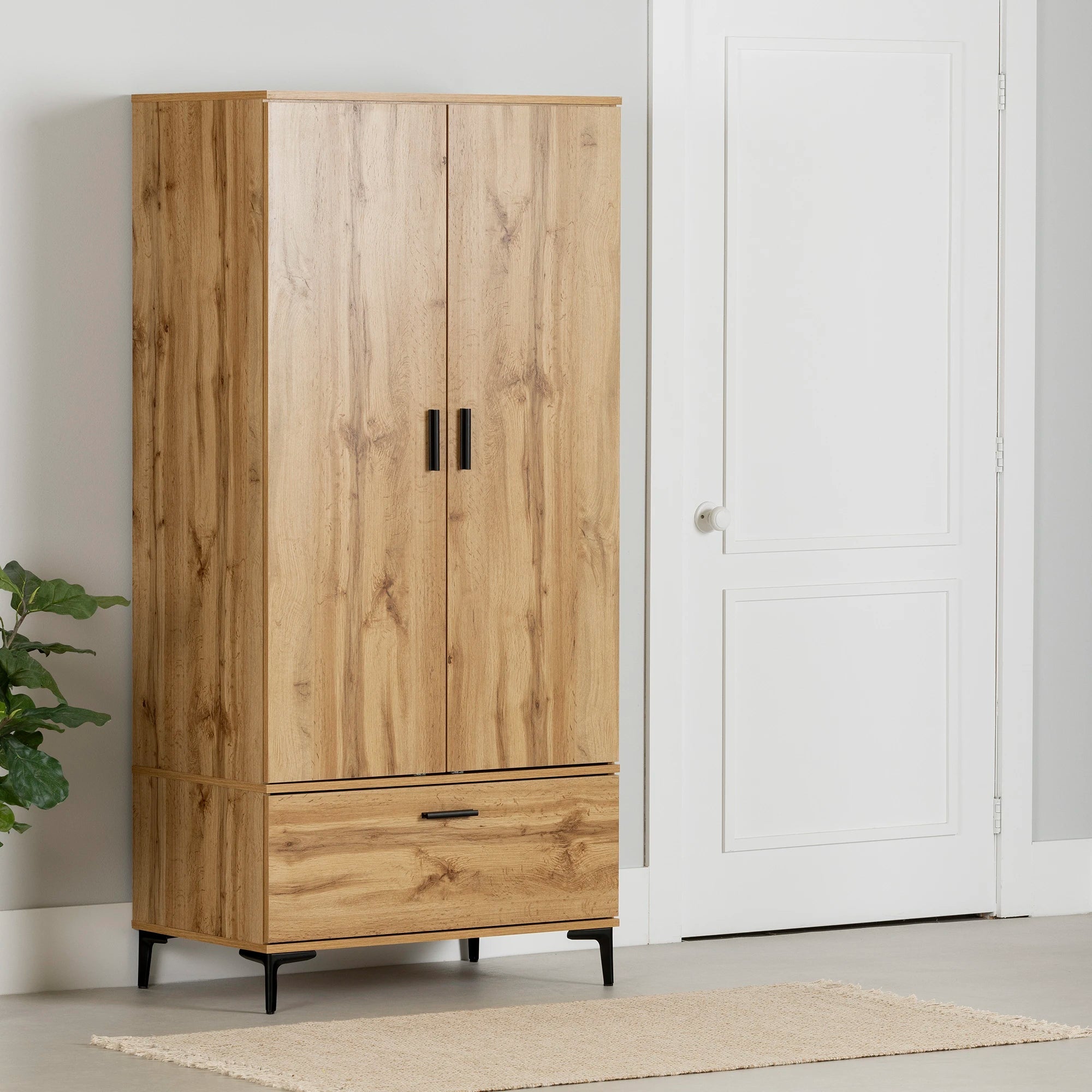 Wardrobe Armoire with Doors and Drawers - Musano