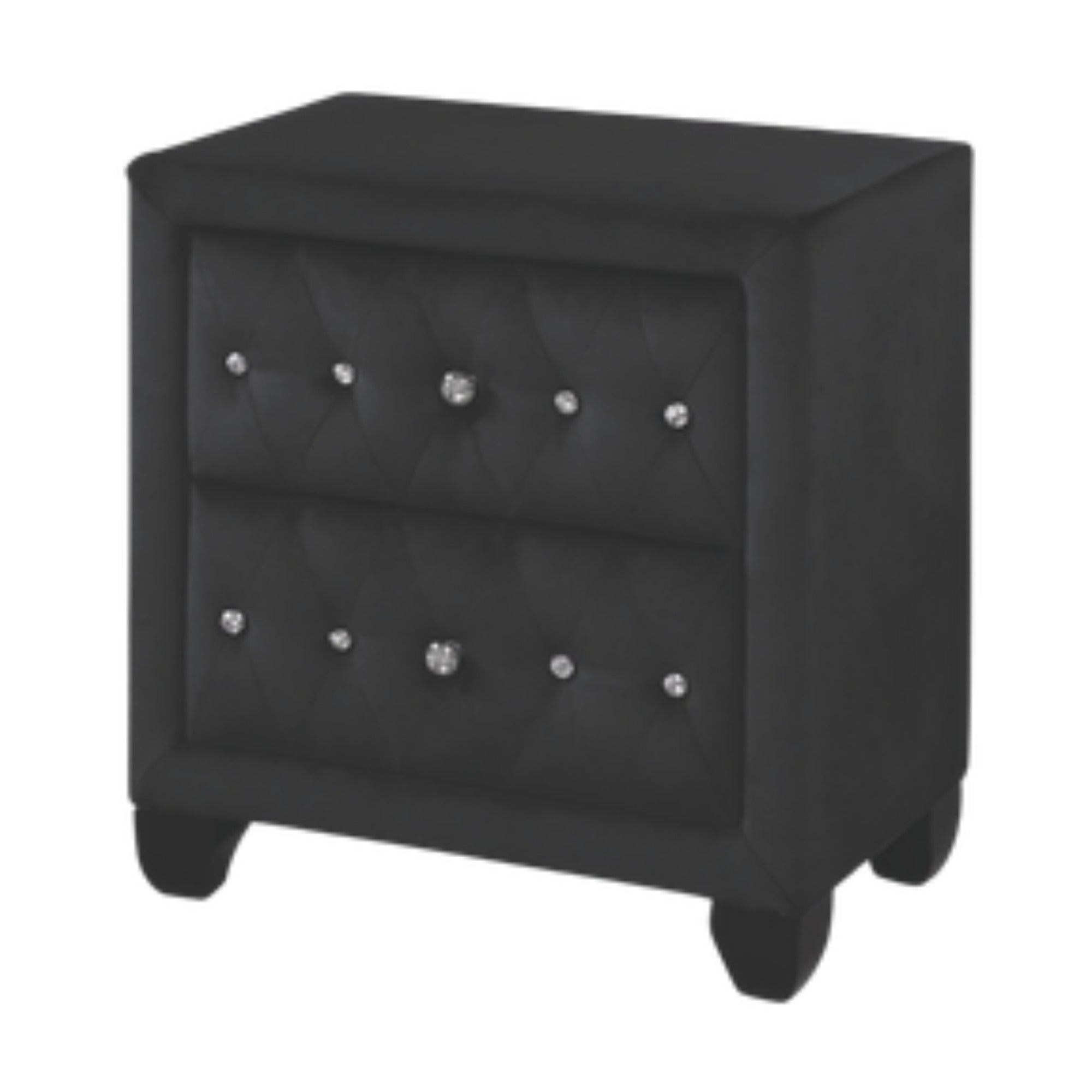 Magnova – Black Velvet Tufted Queen Bedroom Set
