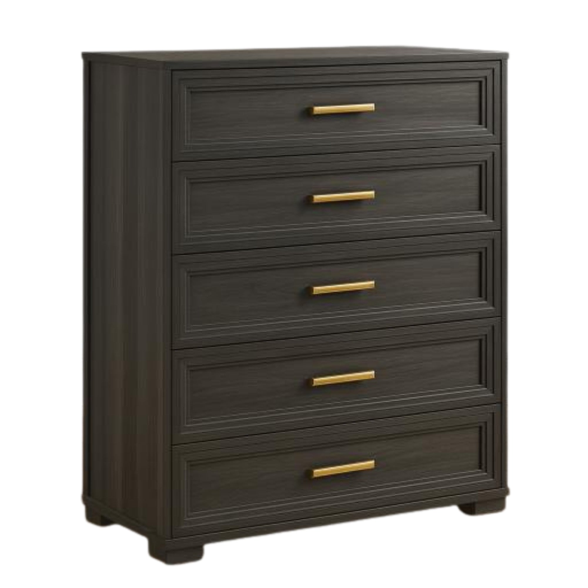 Karvon – Chiffonnier gris anthracite 40 po bois foncé