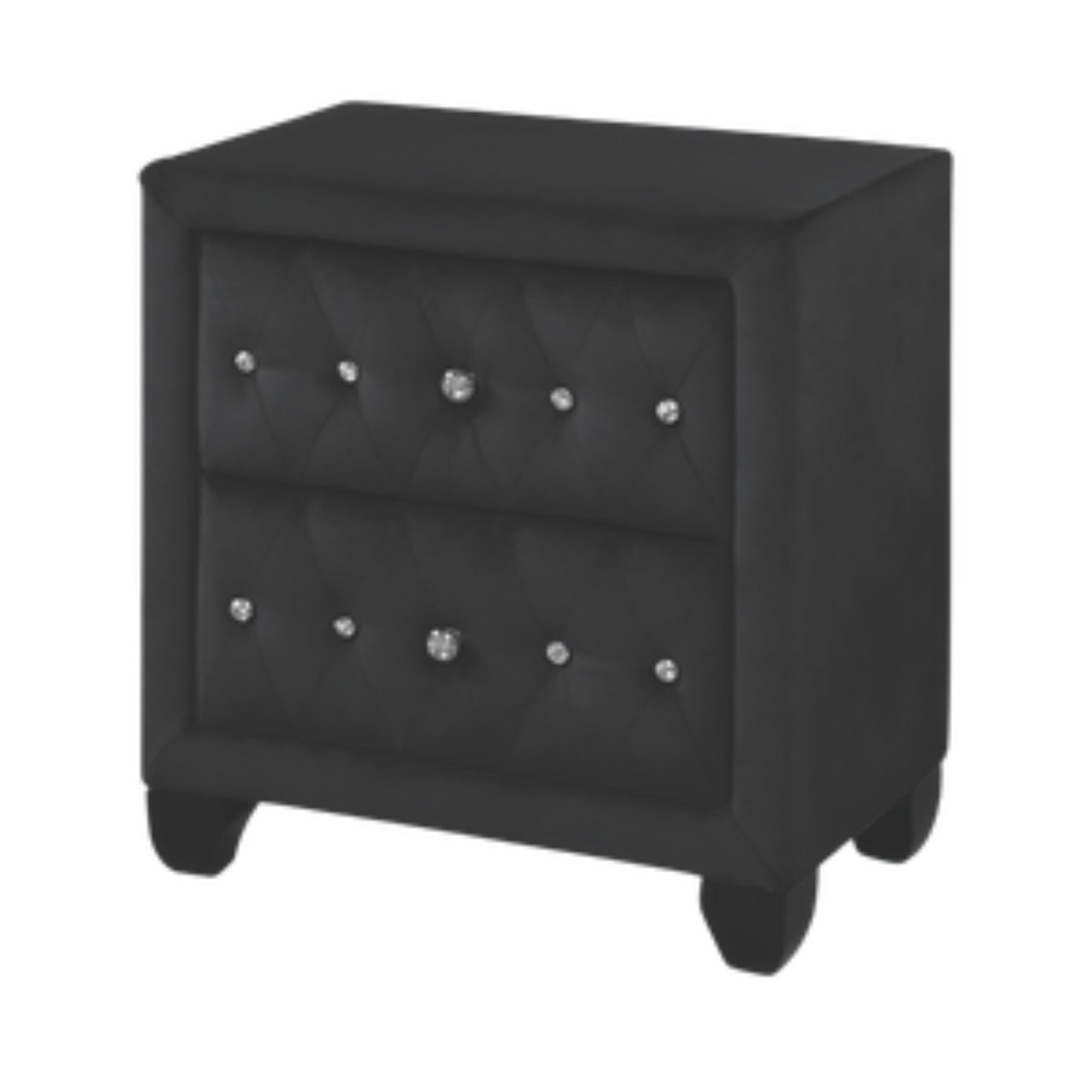Magnova - Black Velvet Tufted King Bedroom Set