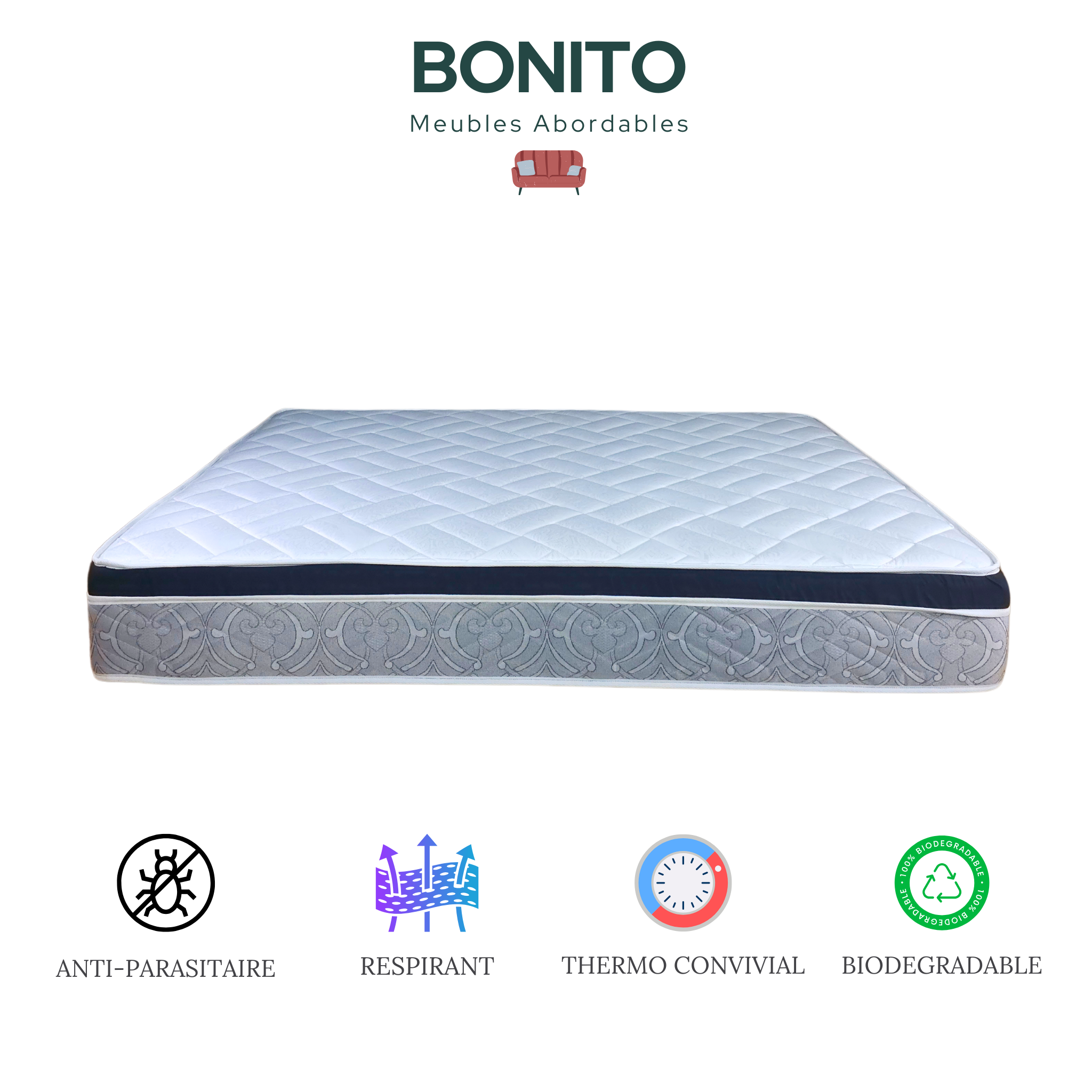 Matelas hybride moelleux de 10 pouces