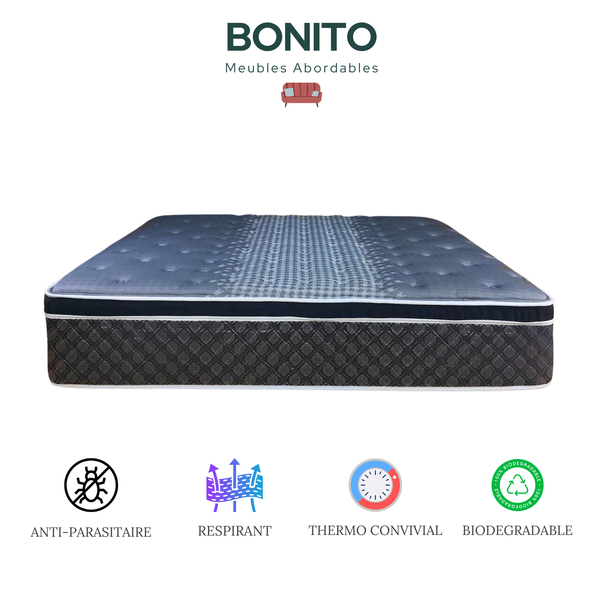 Matelas hybride Bonito Luxe de 14 pouces