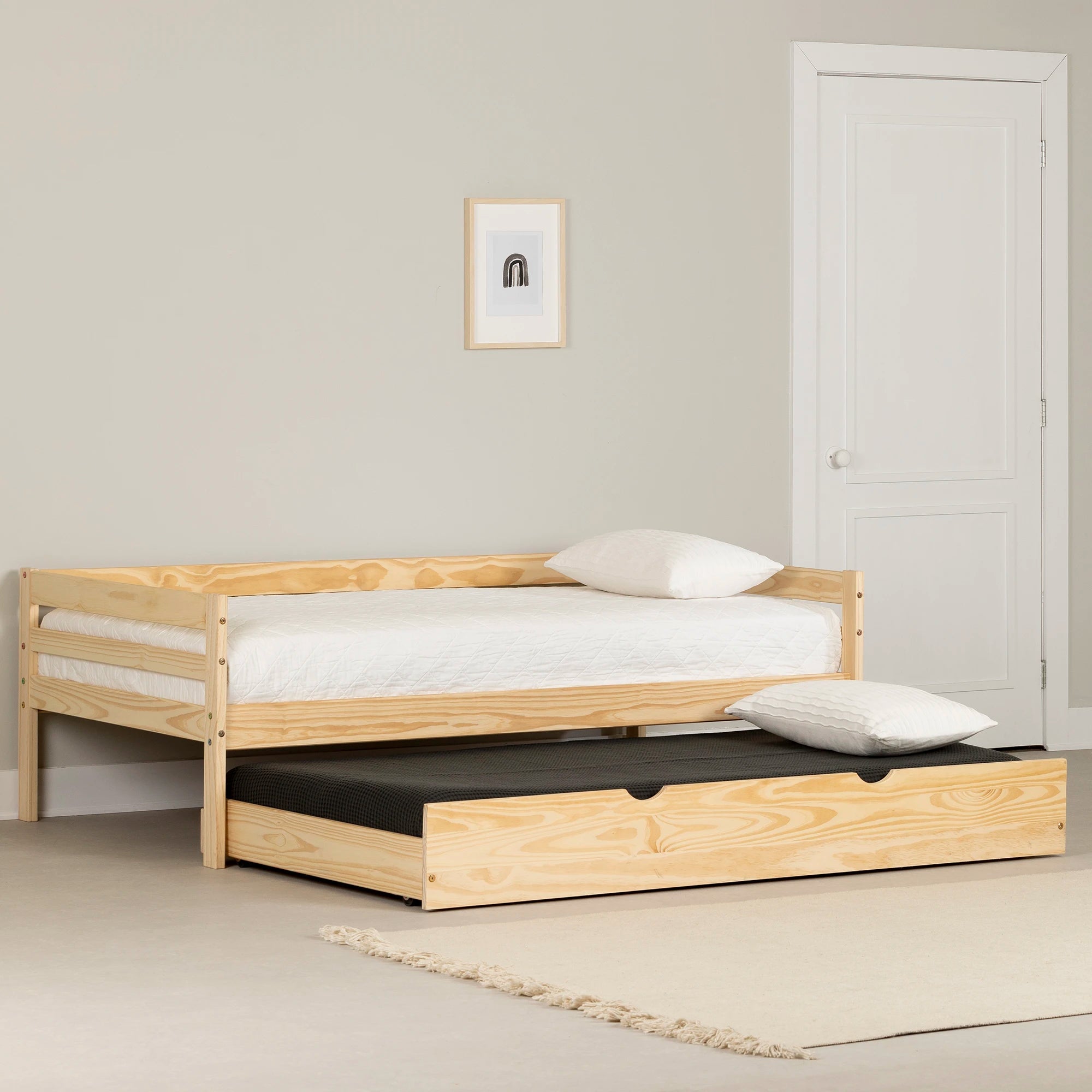 Solid Wood Daybed with Trundle Bed - Sweedi