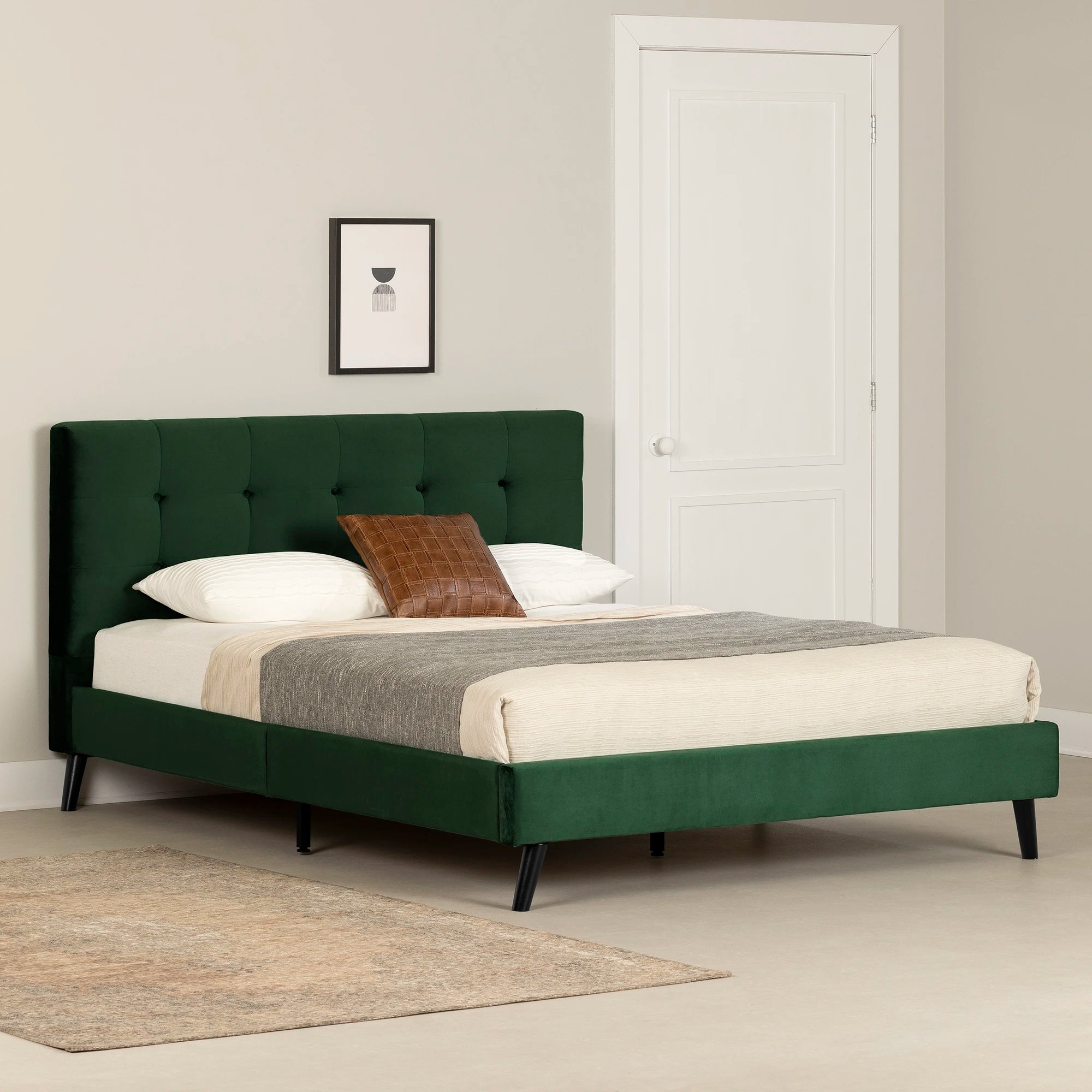 Upholstered Complete Platform Bed - Flam