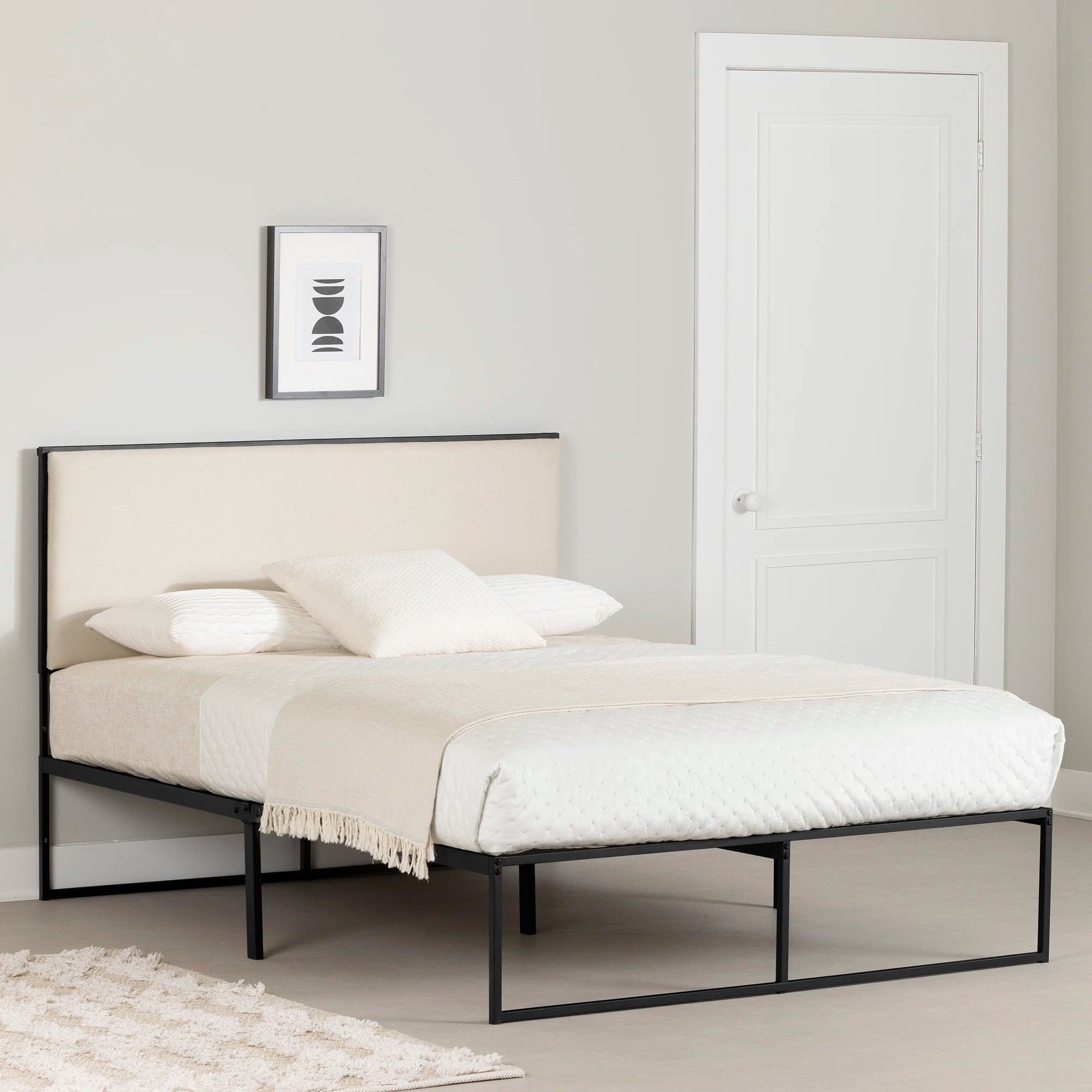 Upholstered Metal Bed - Mezzy