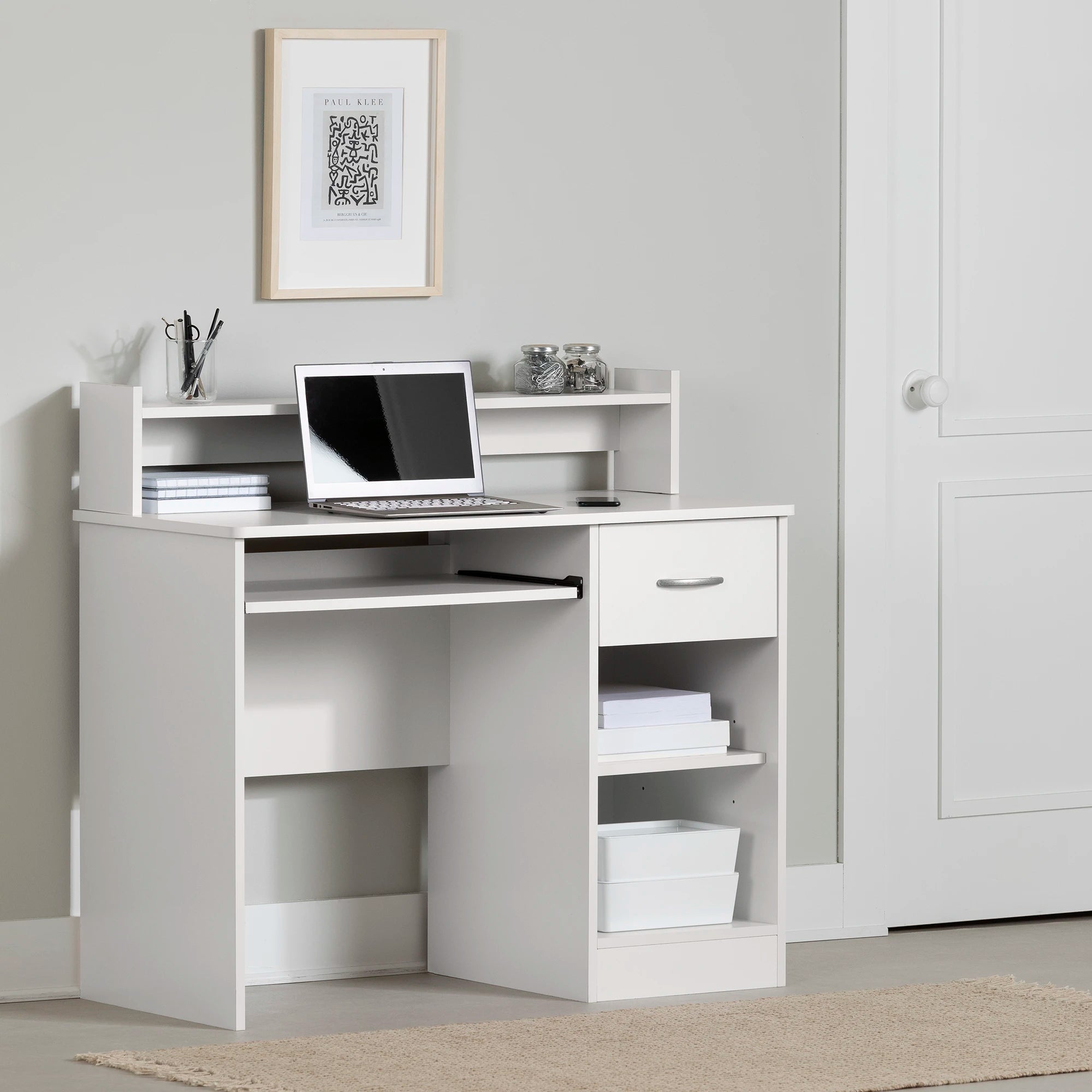 Bureau avec plateau à clavier et tiroir - Axess