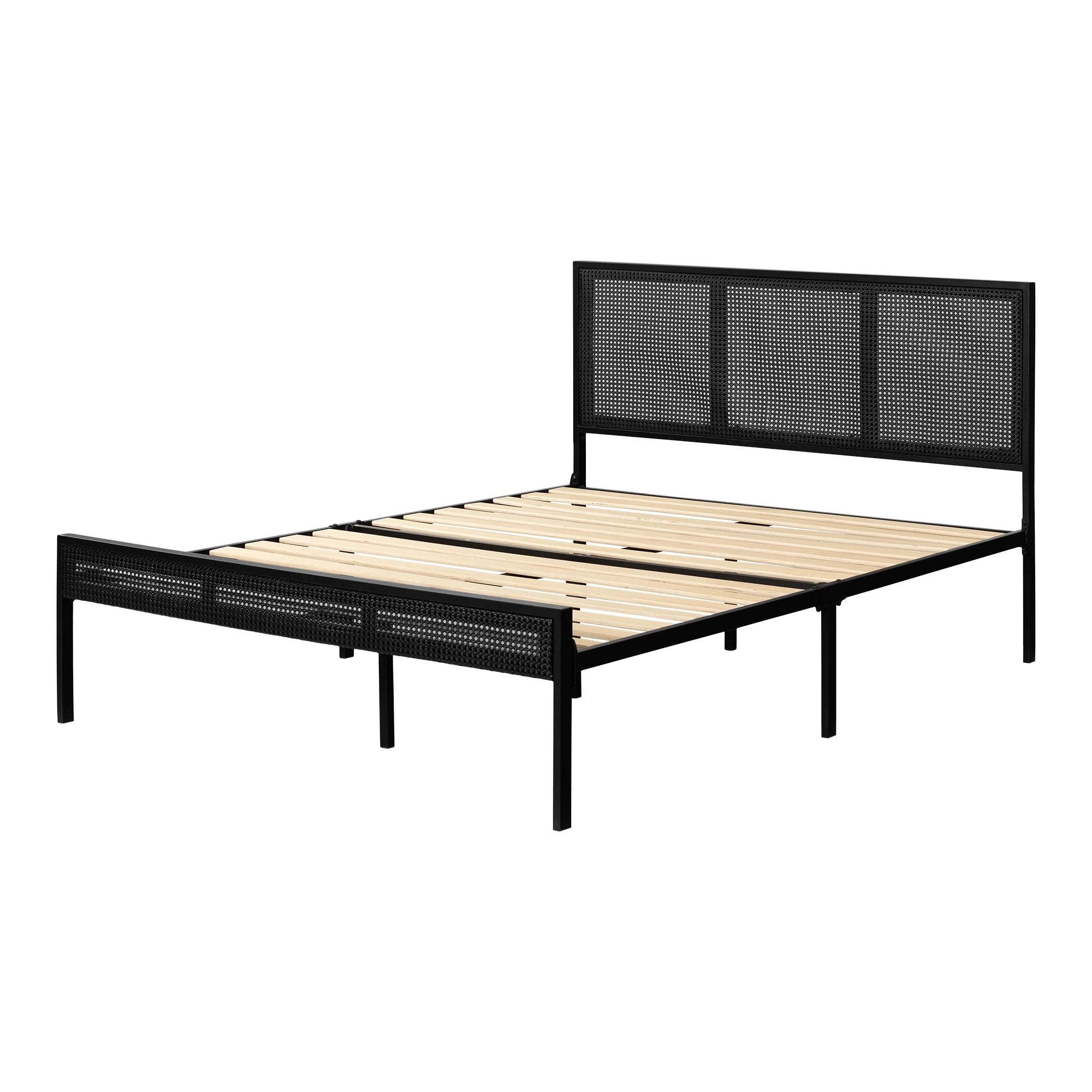 Metal Platform Bed with Natural Cane - Bloom