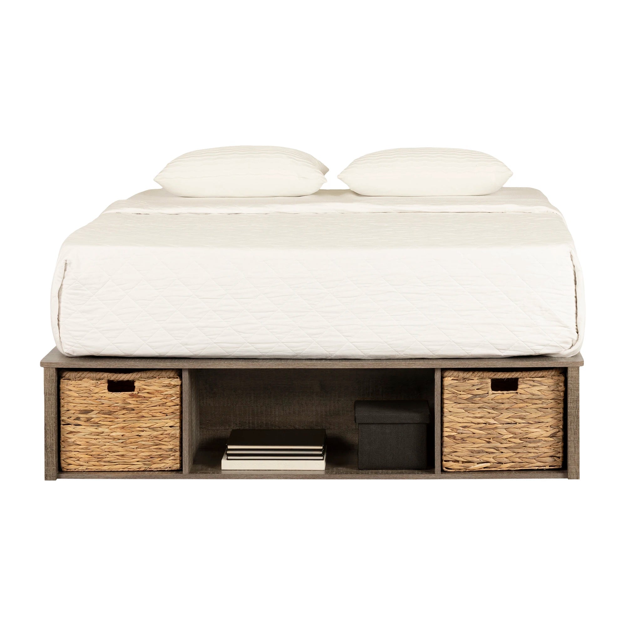 Storage Platform Bed with Wicker Baskets - Versa