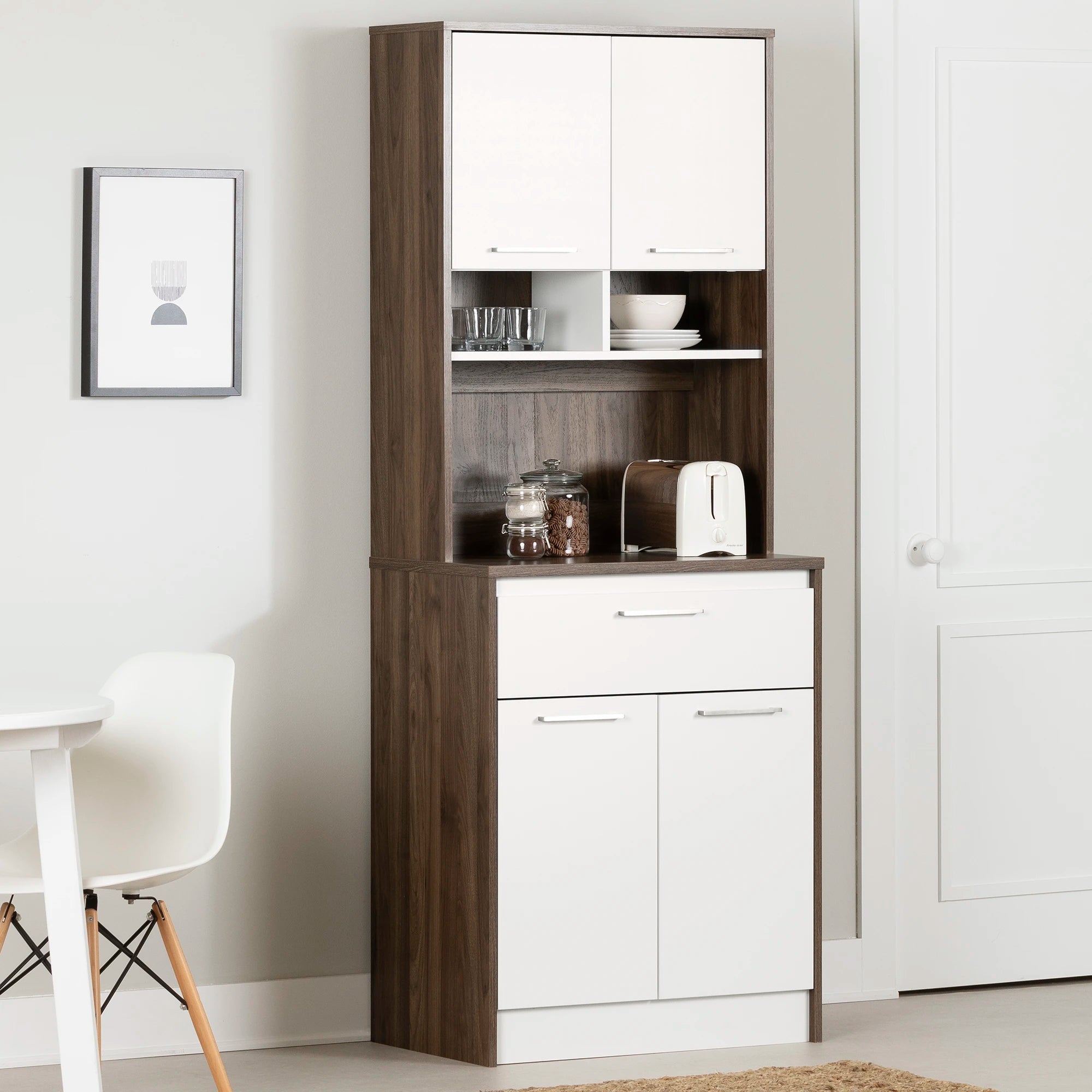 Pantry Cabinet with Microwave Hutch - Myro