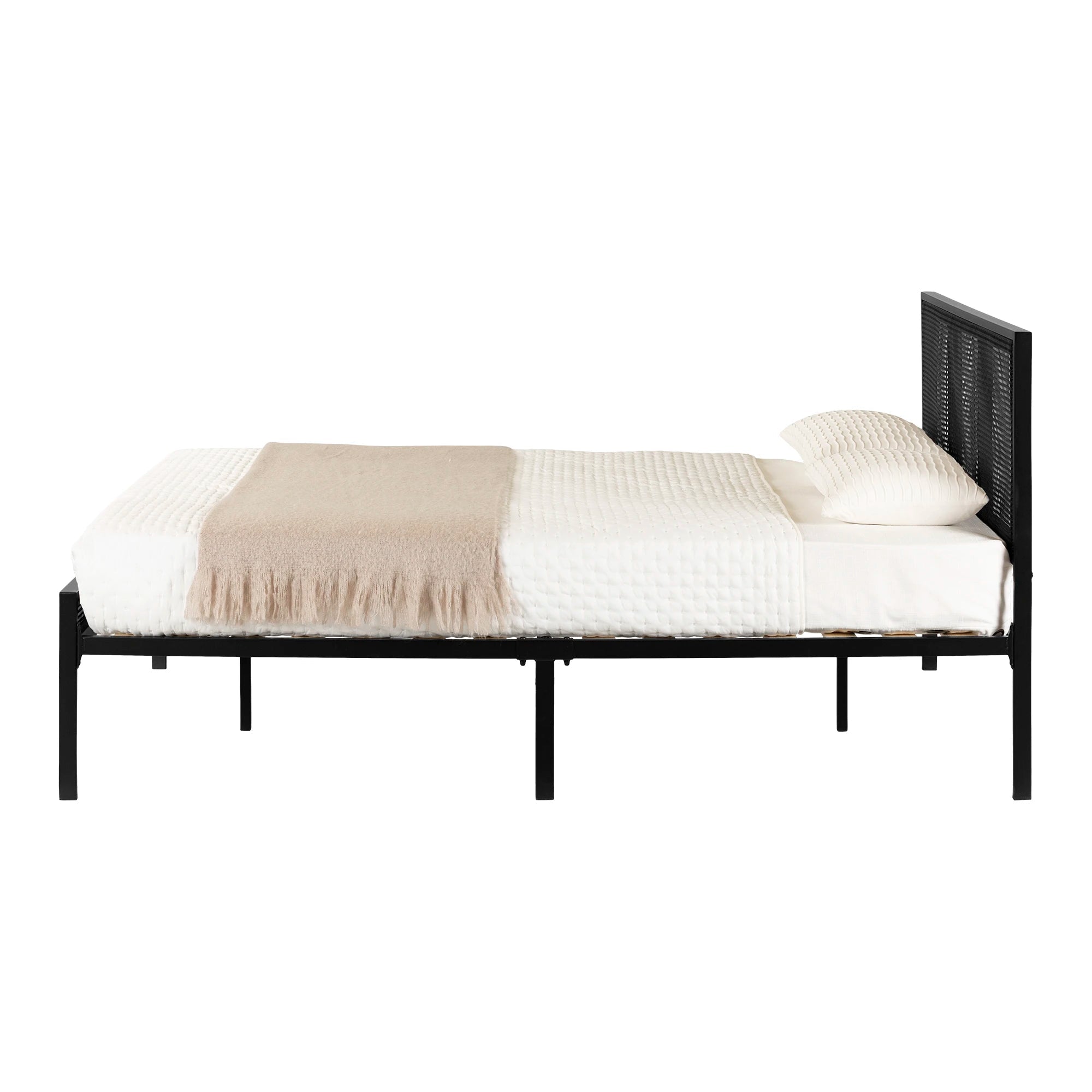 Metal Platform Bed with Natural Cane - Bloom