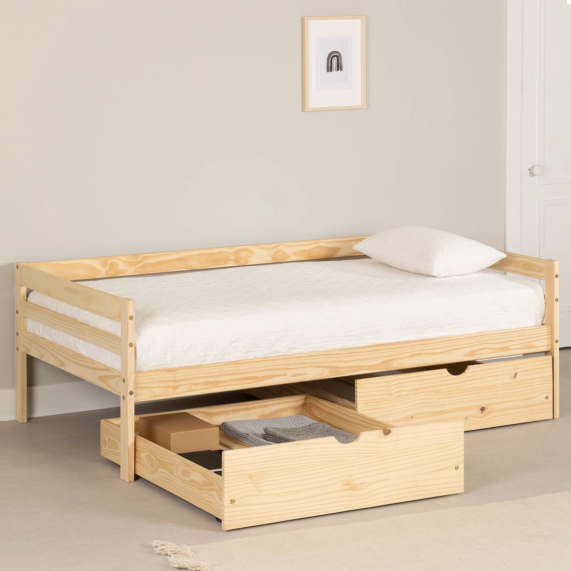 Solid Wood Daybed with Storage Drawers - Sweedi