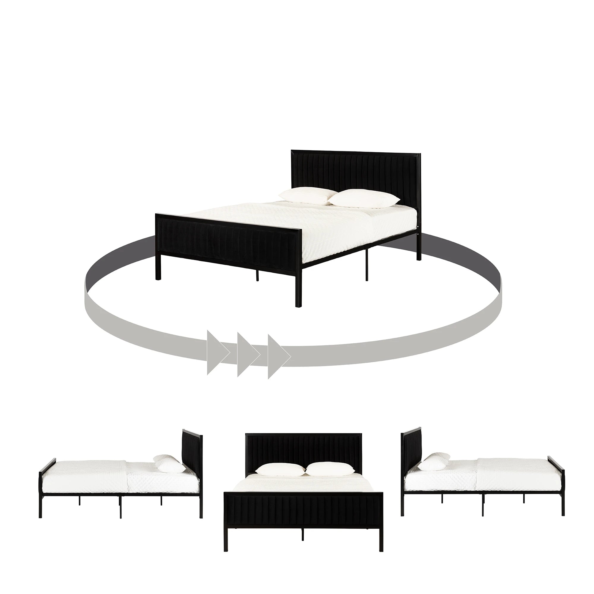 Metal-Framed Upholstered Bed Set - Hype