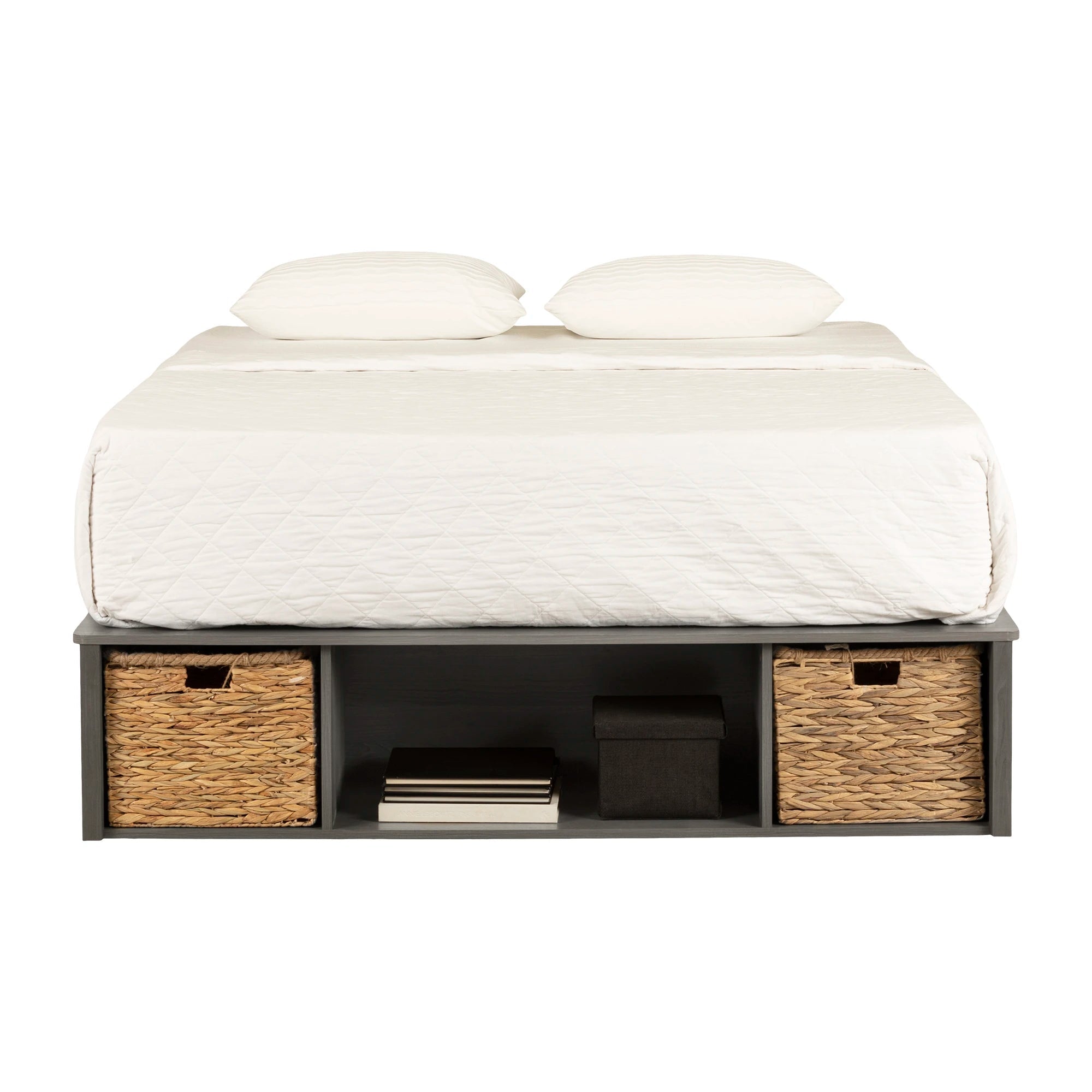 Storage Platform Bed with Wicker Baskets - Versa