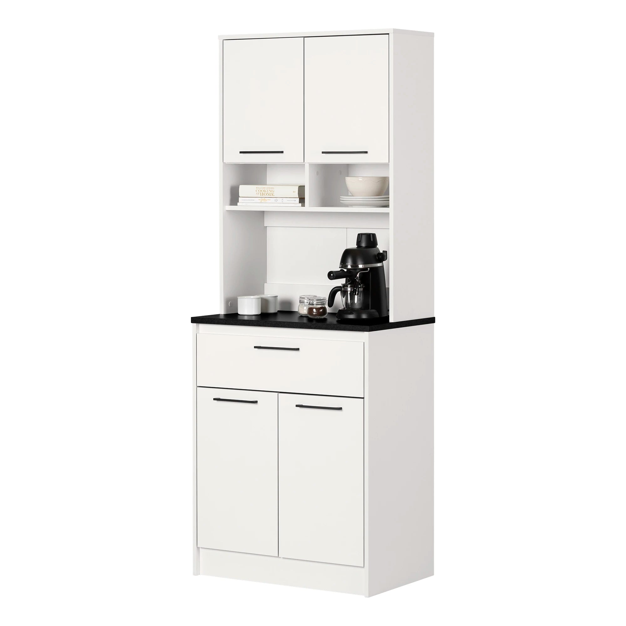 Pantry Cabinet with Microwave Hutch - Myro