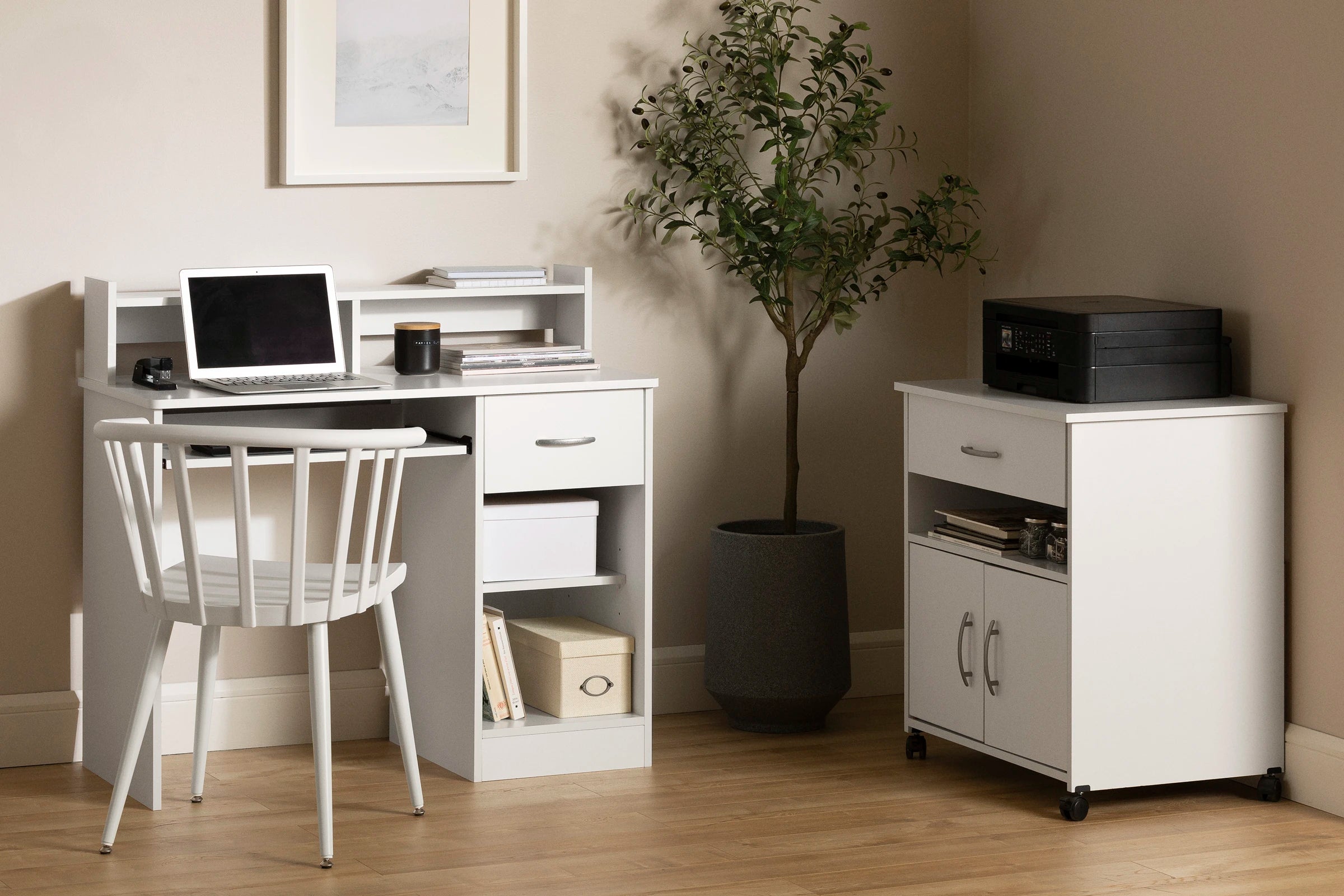 Bureau avec plateau à clavier et tiroir - Axess